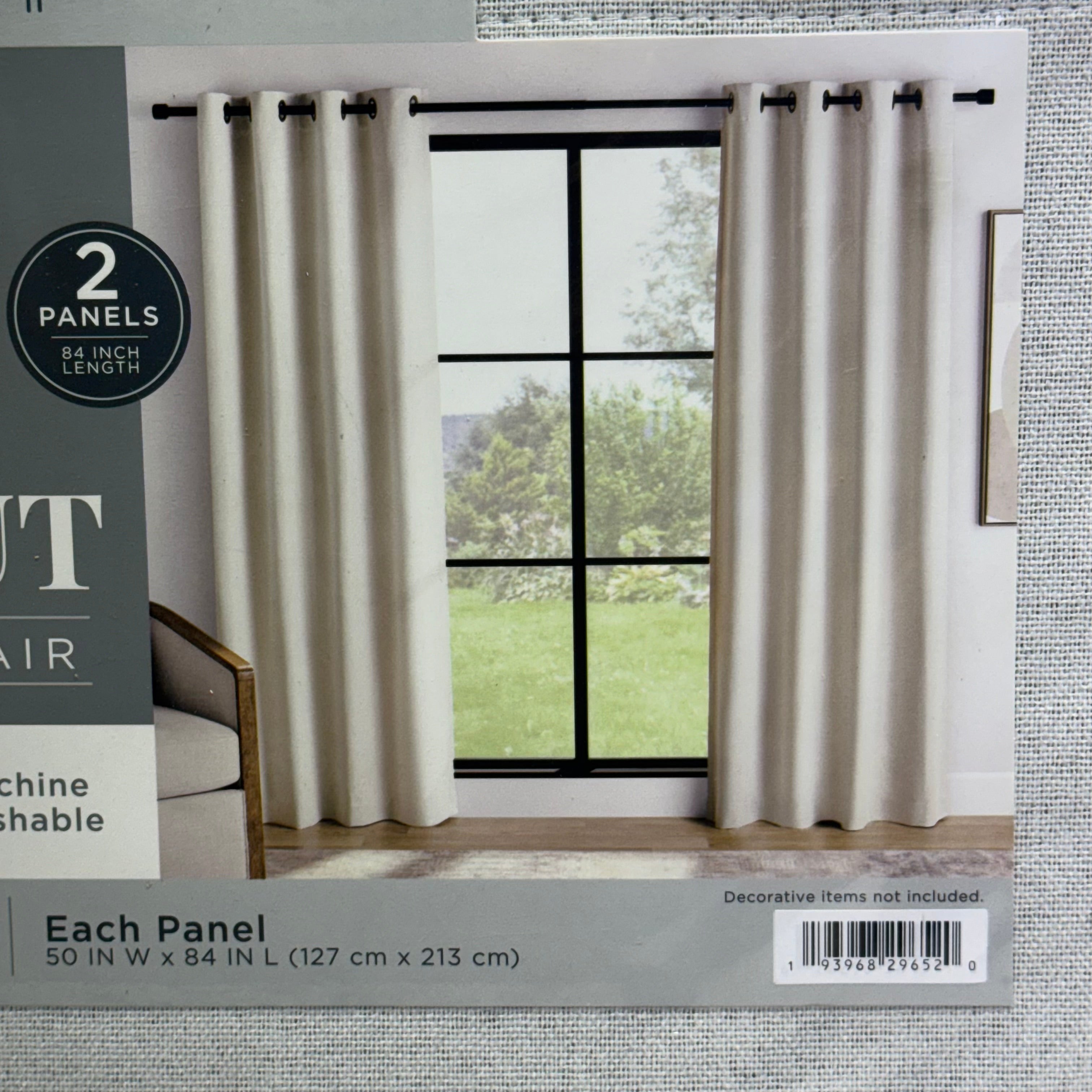 MEMBER'S MARK Window Panel Pair 100" W x 84" L, Light Grey