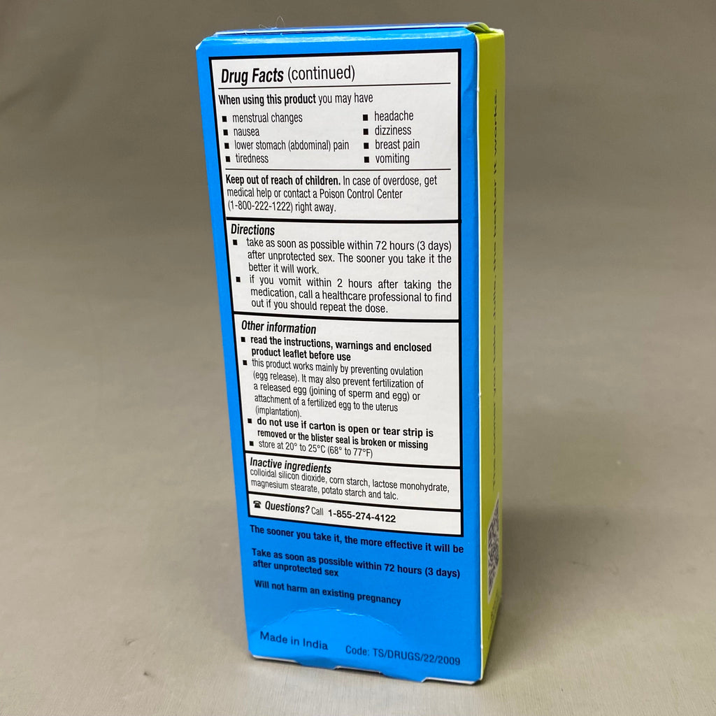 JULIE (62 Pack) Emergency Contraceptive Levonorgestrel Tablets 1.5 mg BB 10/25