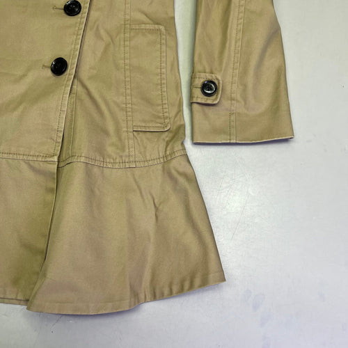 BANANA REPUBLIC Flared Trench Coat 100% Cotton Shell  Women's Sz XS Coconut Husk