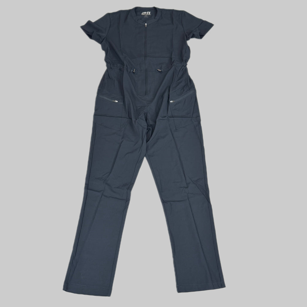 GREEN TOWN 4 Flex Scrubs Jumpsuit Cinch In Waist Women's Sz XL Pewter GFX-023AST