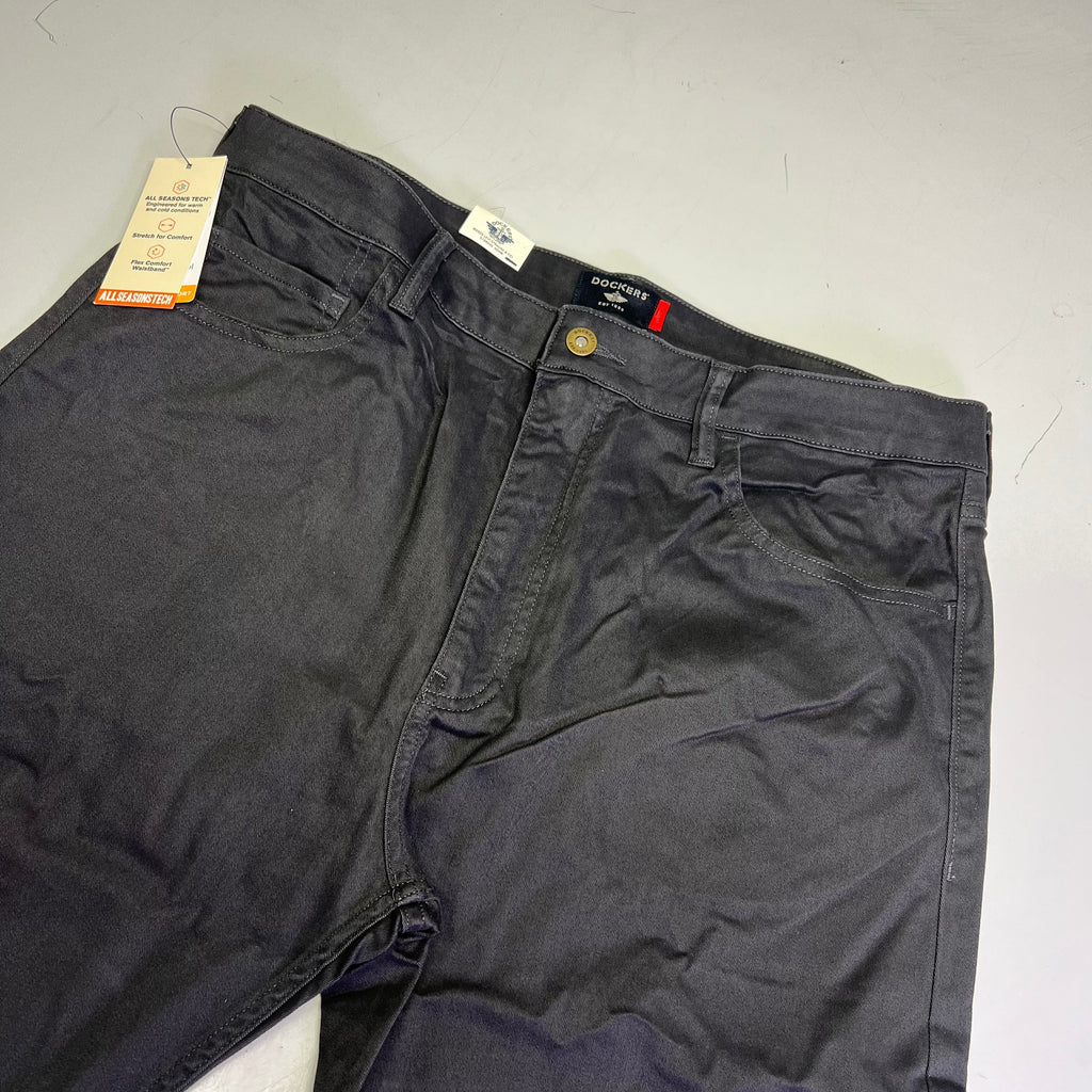DOCKERS All Seasons Tech Straight Fit Jean Cut Pant Men's Sz 36x32 Steelhead