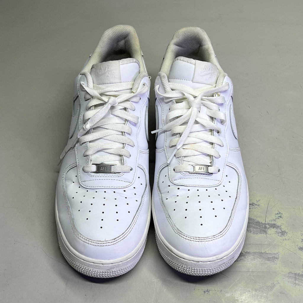 NIKE Air Force 1 '07 Leather Details Shoes Men's Sz 15 White (Pre-Owned)