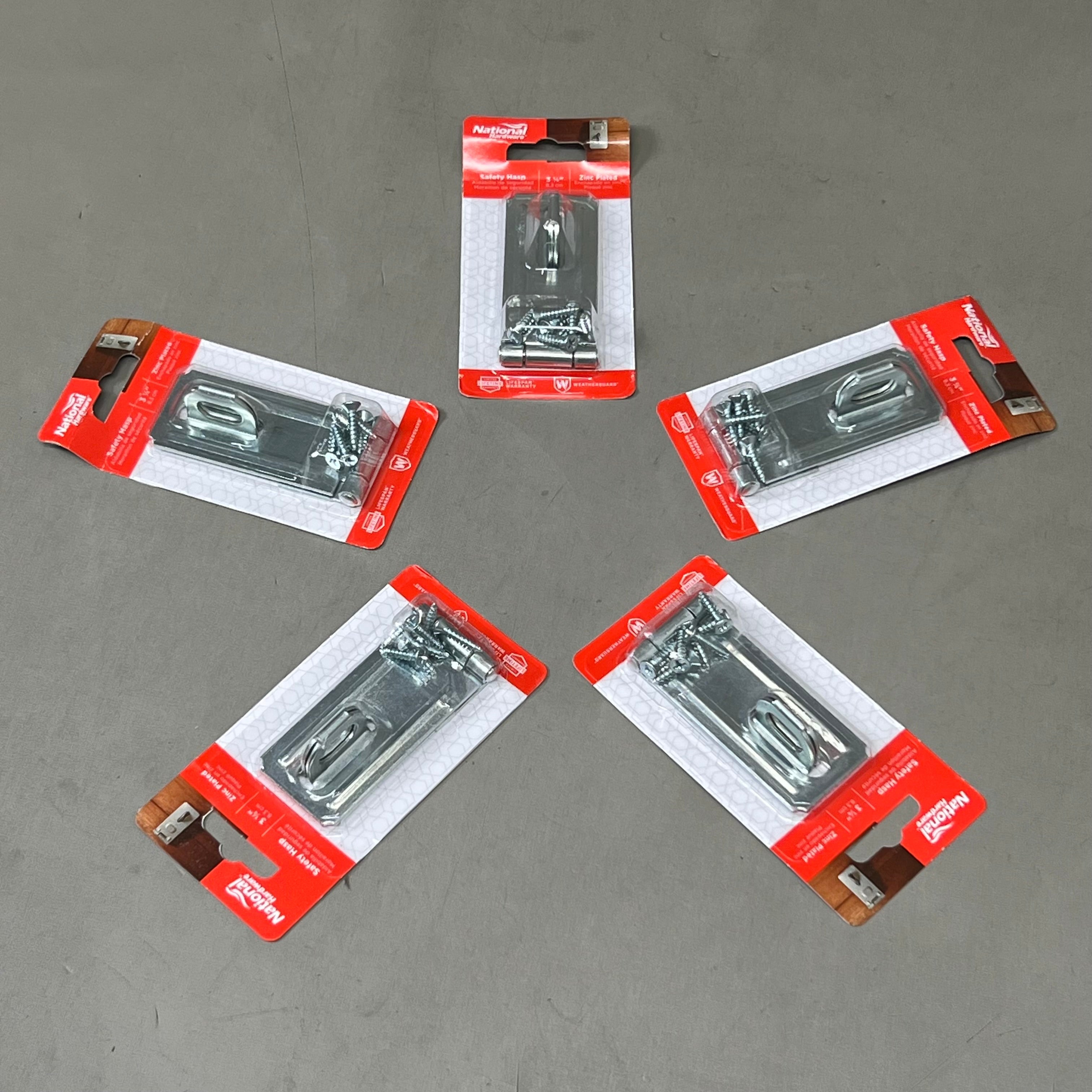 NATIONAL HARDWARE (5 Pack) Safety Hasp In Zinc Plated 3-1/4" Silver N102-277 V30