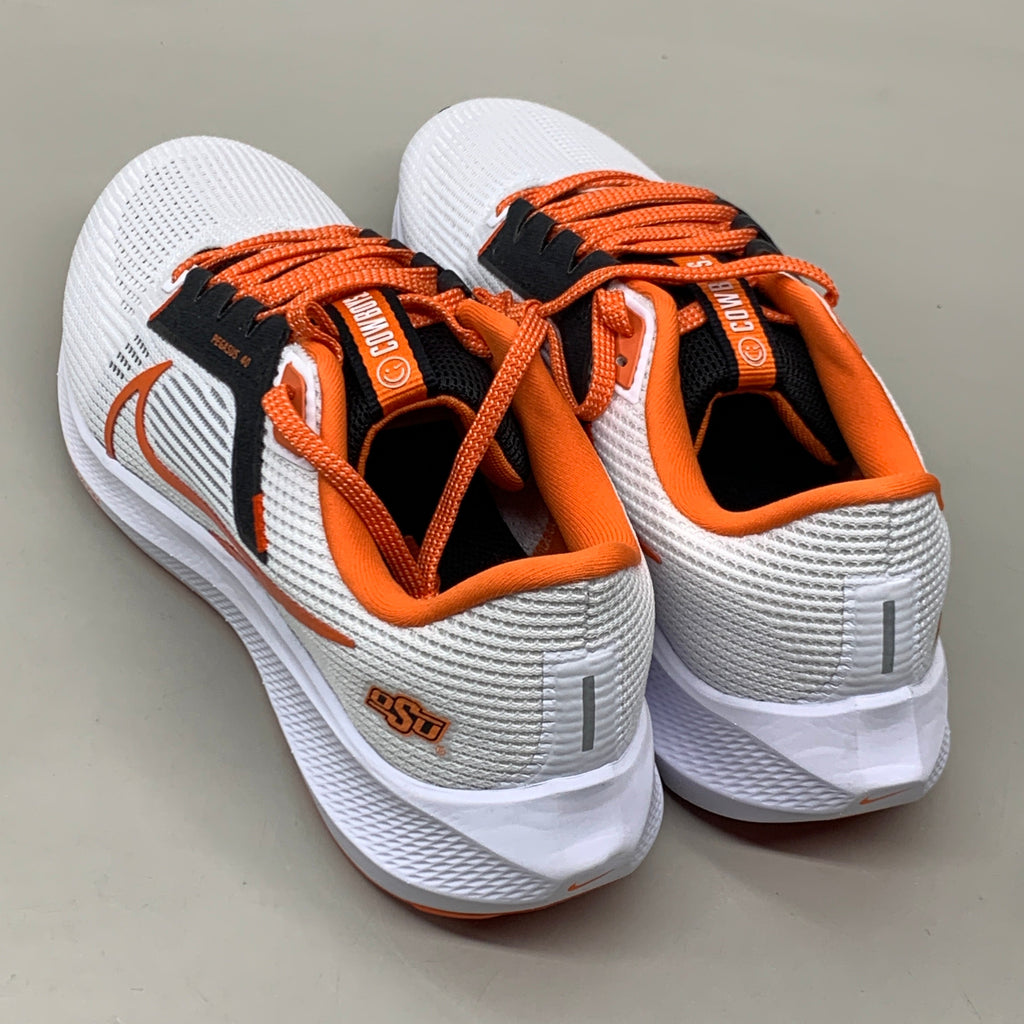 NIKE Zoom Pegasus 40 OK STATE Shoes White, Brilliant Orange & Black 12 W 10.5 M DZ5973-100