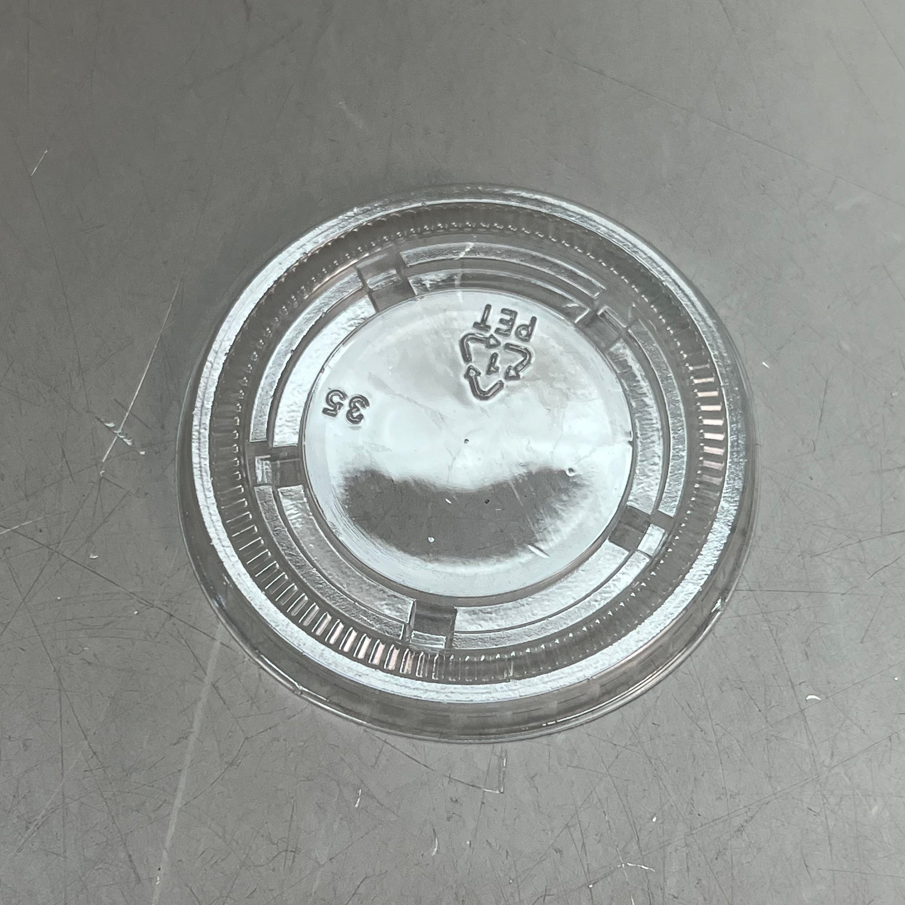ZA@ EVO PAK (2,500 PACK) Tight Fitting Portion Cup Lids PET Fits 1.5/2.0/2.5oz Clear LCP2