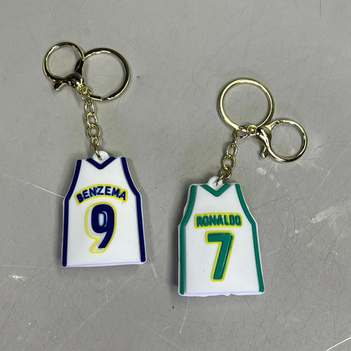 BENZEMA AND RONALDO  (2 Types, 12 Pieces) Soccer Team Jersey Keychains Green/Blue/White