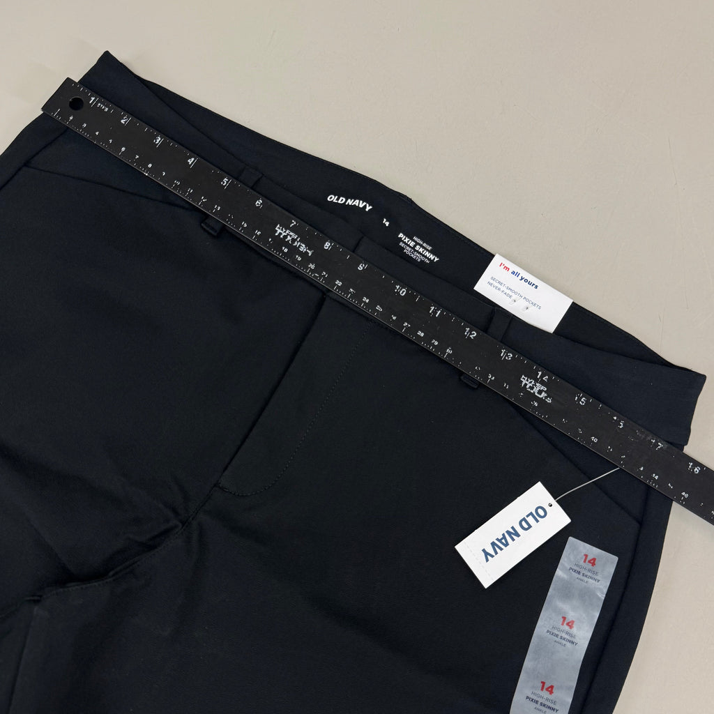 OLD NAVY High Waisted Pixie Skinny Ankle Pants Women's Sz 14 Black 3139011958