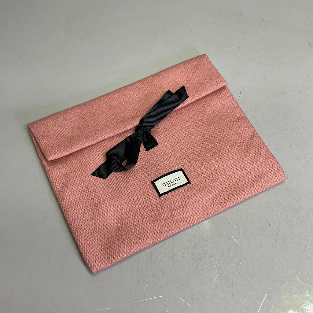 GUCCI BEAUTY Guilty Love Edition Beauty Pouchette w/ Ribbon Bow 10"x8" Pink