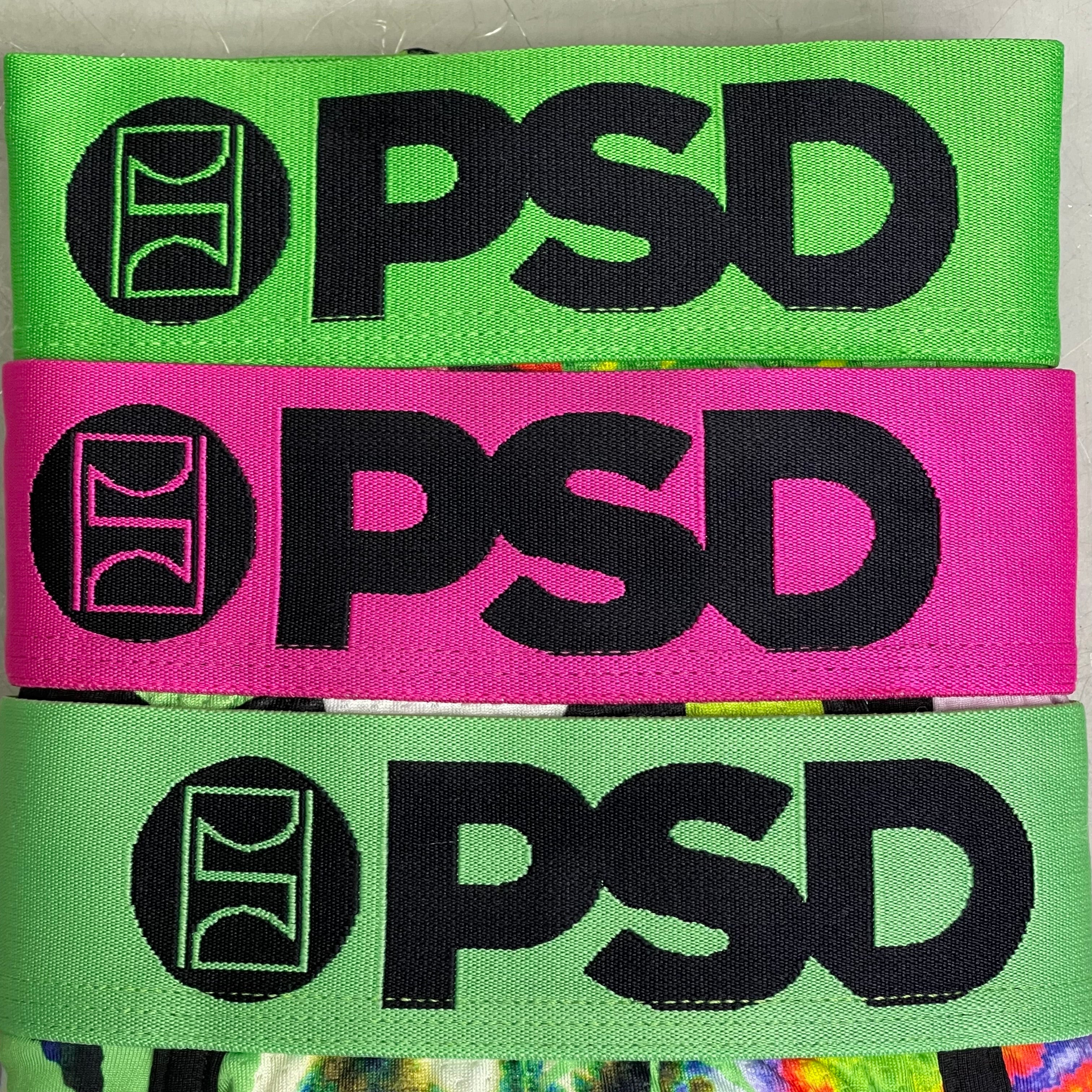 PSD (3 PACK) Neon Cannabis Men's Boxer Briefs Large NEON CANNABIS