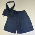 FREE PEOPLE Sidra Set Halter Top & Knee Shorts Women's Sz S India Ink 98363328