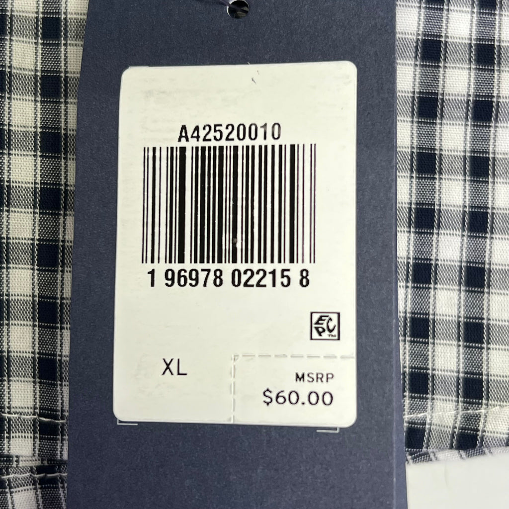 DOCKERS Signature Stain Defender Button Up Shirt Men's Sz XL Navy Blue A42520010