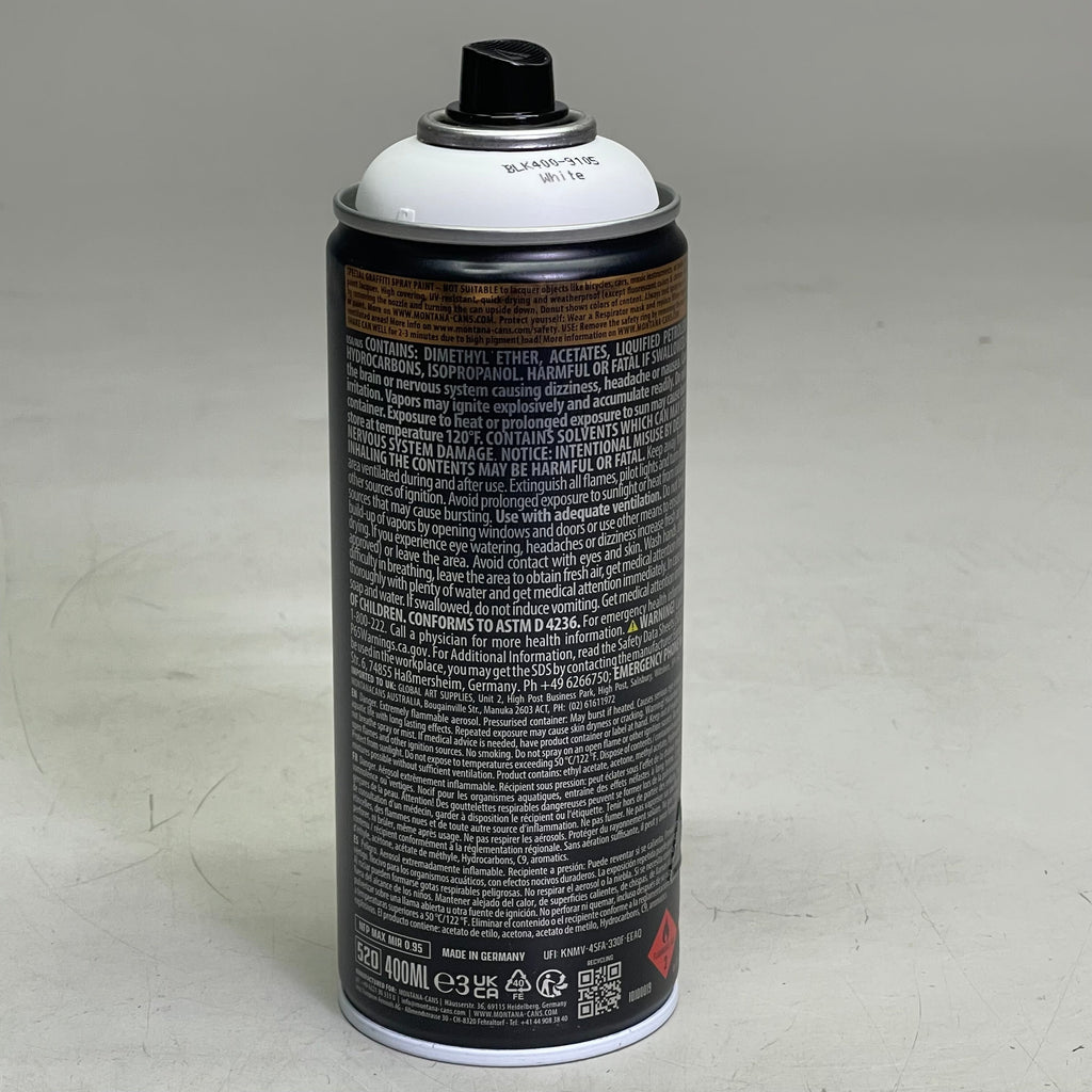 MONTANA CANS (6-PACK) Montana Black White Spray Paint 11 oz White BLK400-9105