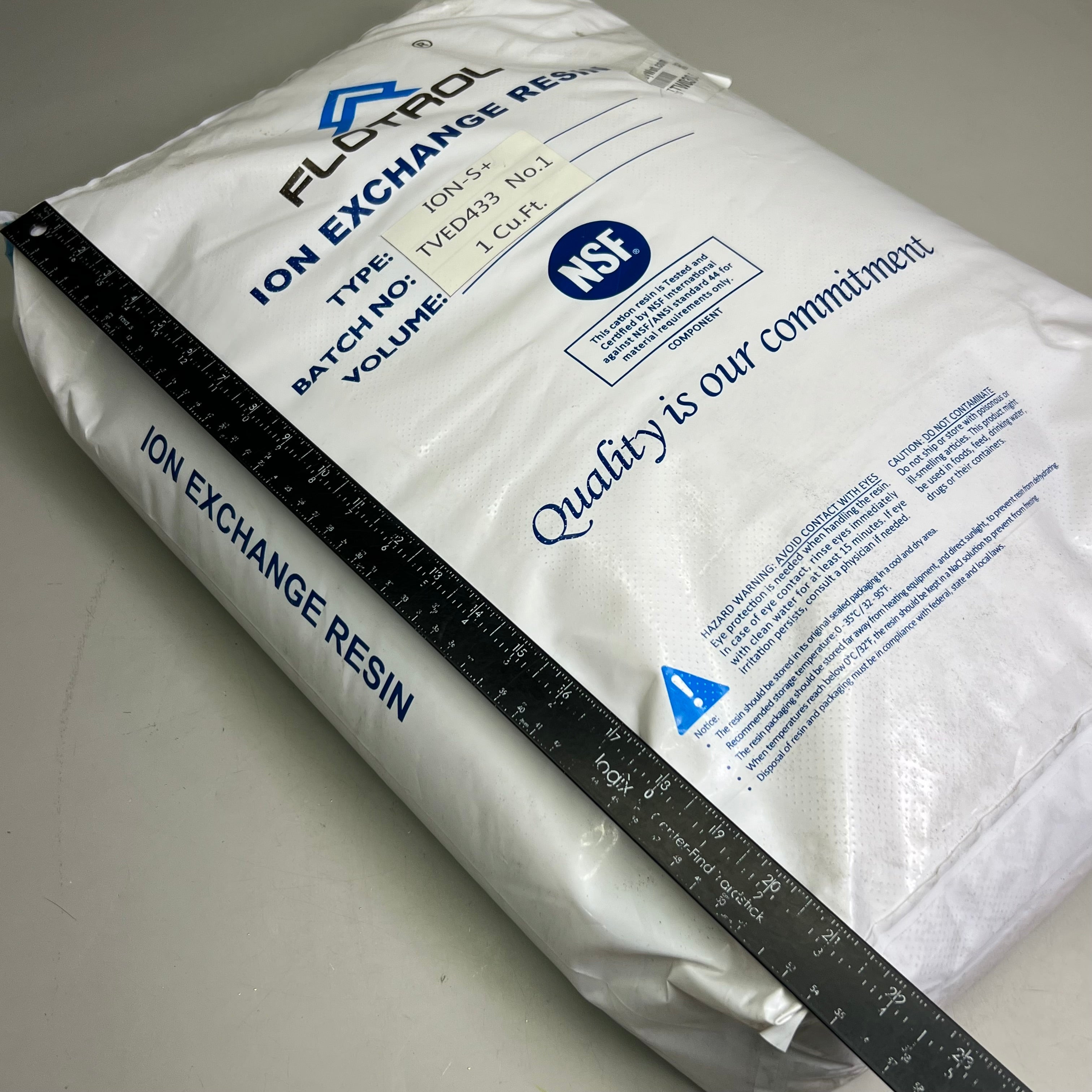 FLOTROL Ion Exchange Water Softener Resin Sz 1 cu ft 50lb TVED433