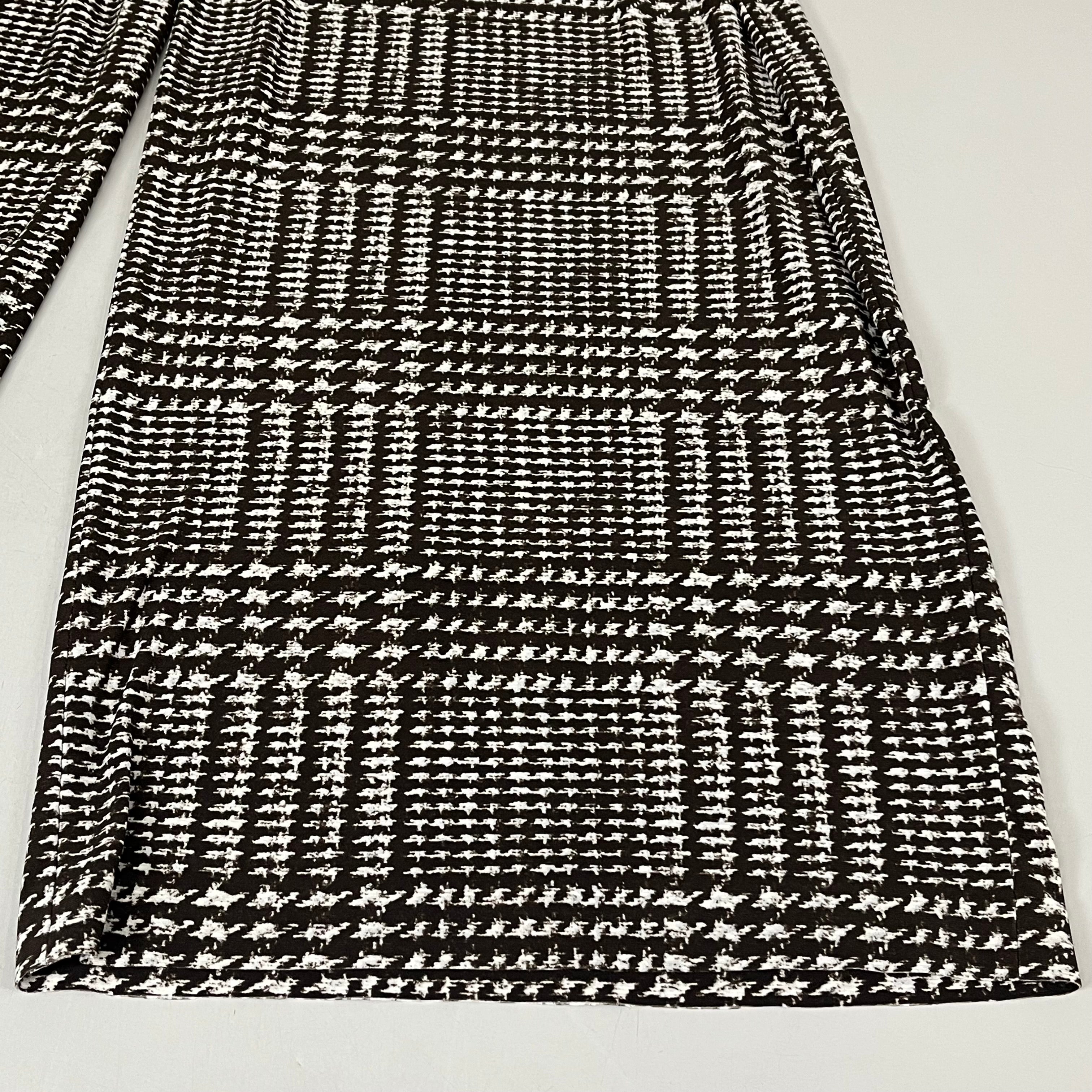 NORMA KAMALI High Waist Pleat Pant Women's Sz S/32 Chocolate Glenn Plaid Tweed