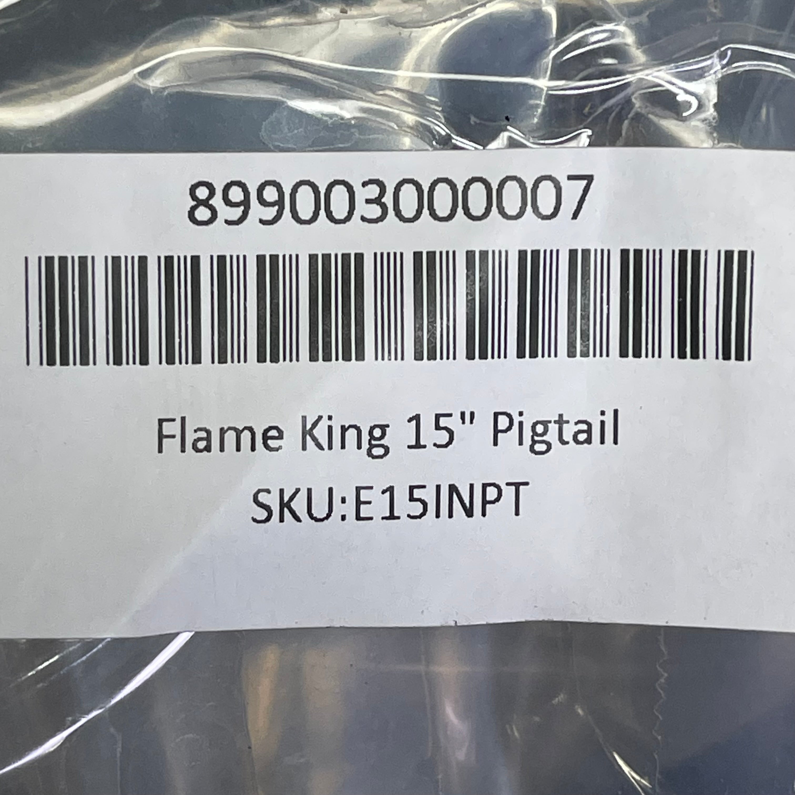 FLAME KING (2 PACK) Van/Trailer Propane Tank Pigtail 15" Black w/ Green E15INPT