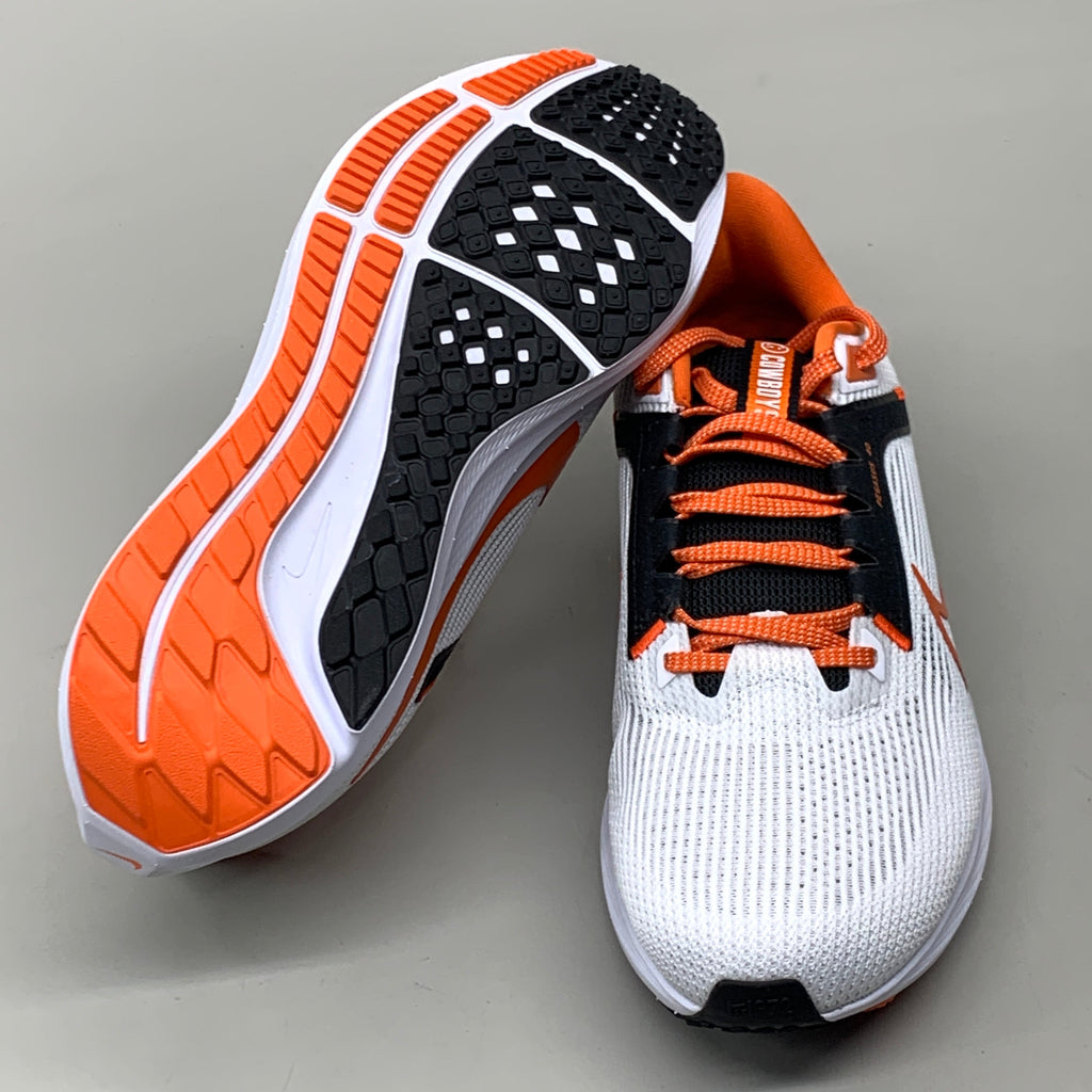 NIKE Zoom Pegasus 40 OK STATE White Shoes, Brilliant Orange & Black 11 W 9.5 M DZ5973-100