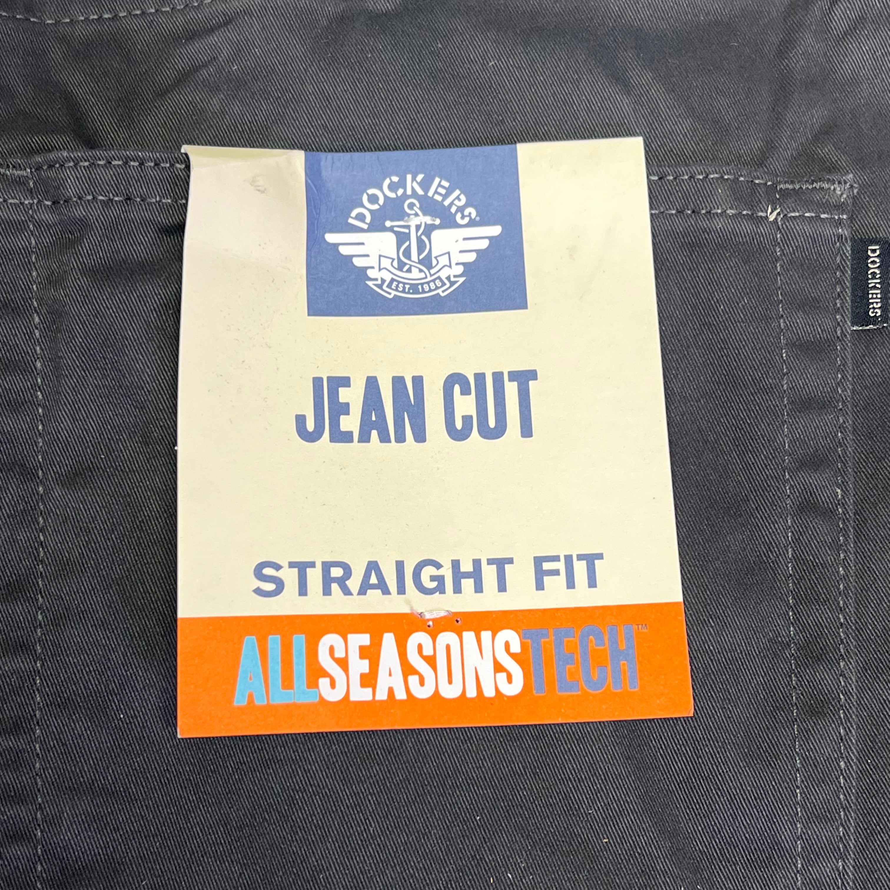DOCKERS All Seasons Tech Straight Fit Jean Cut Pant Men's Sz 38x32 Steelhead