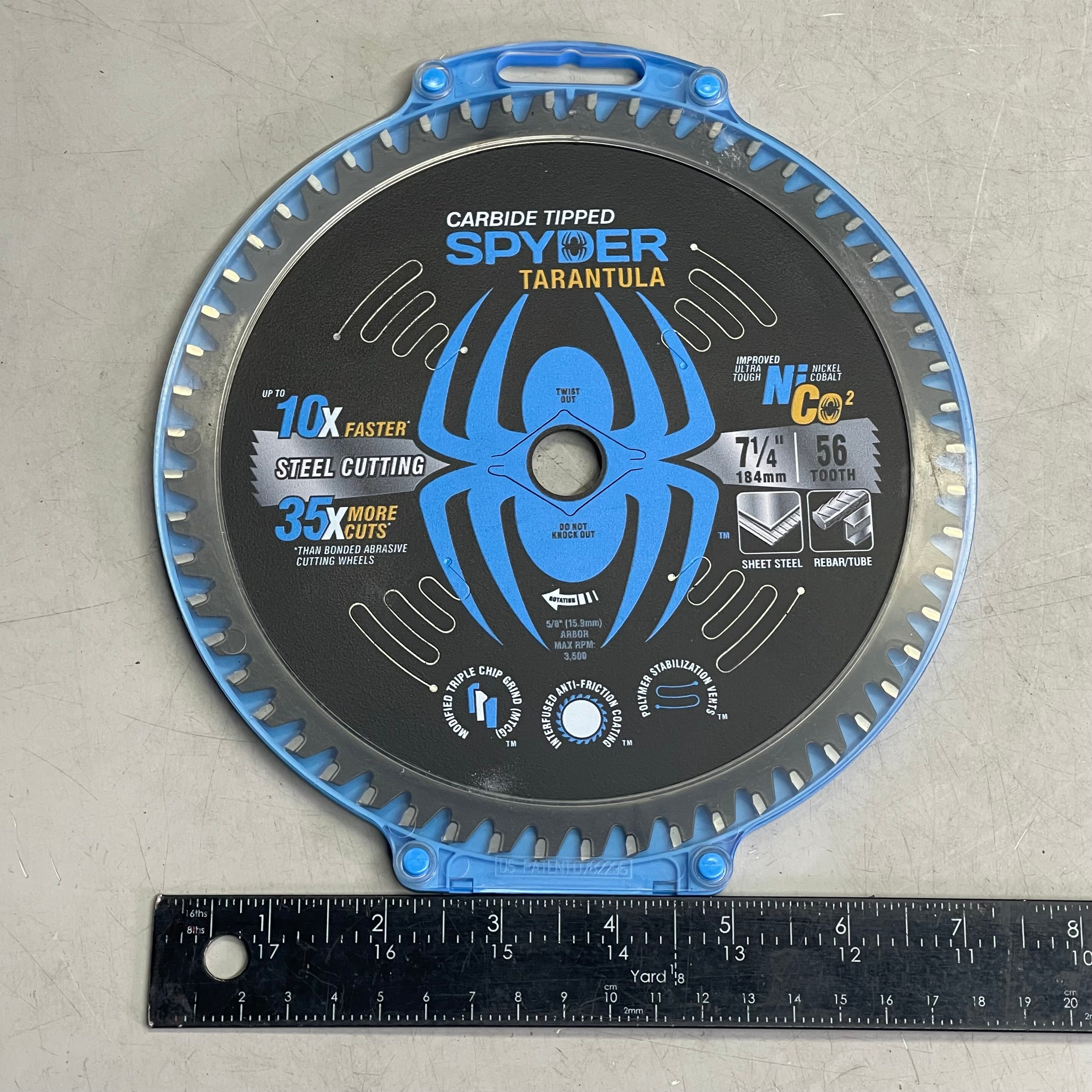 SPYDER Tarantula Steel Cutting Circular Saw Blade 56-Tooth, 7-1/4" Black 13502