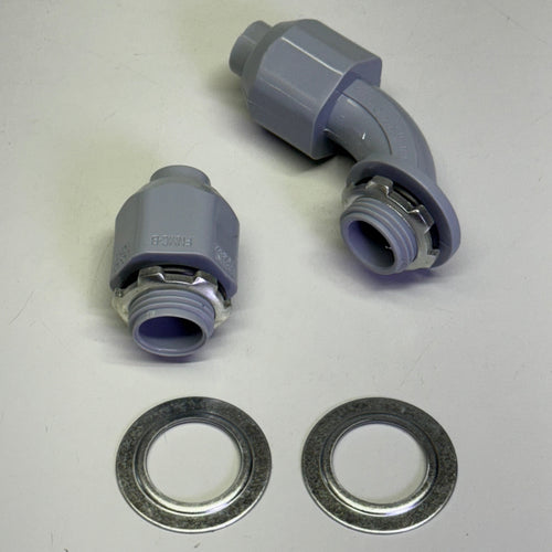 BRAMEC 10 Gauge Wire 1-Str/1-90Deg NM Fittings 1/2" x 6'  Grey 18825