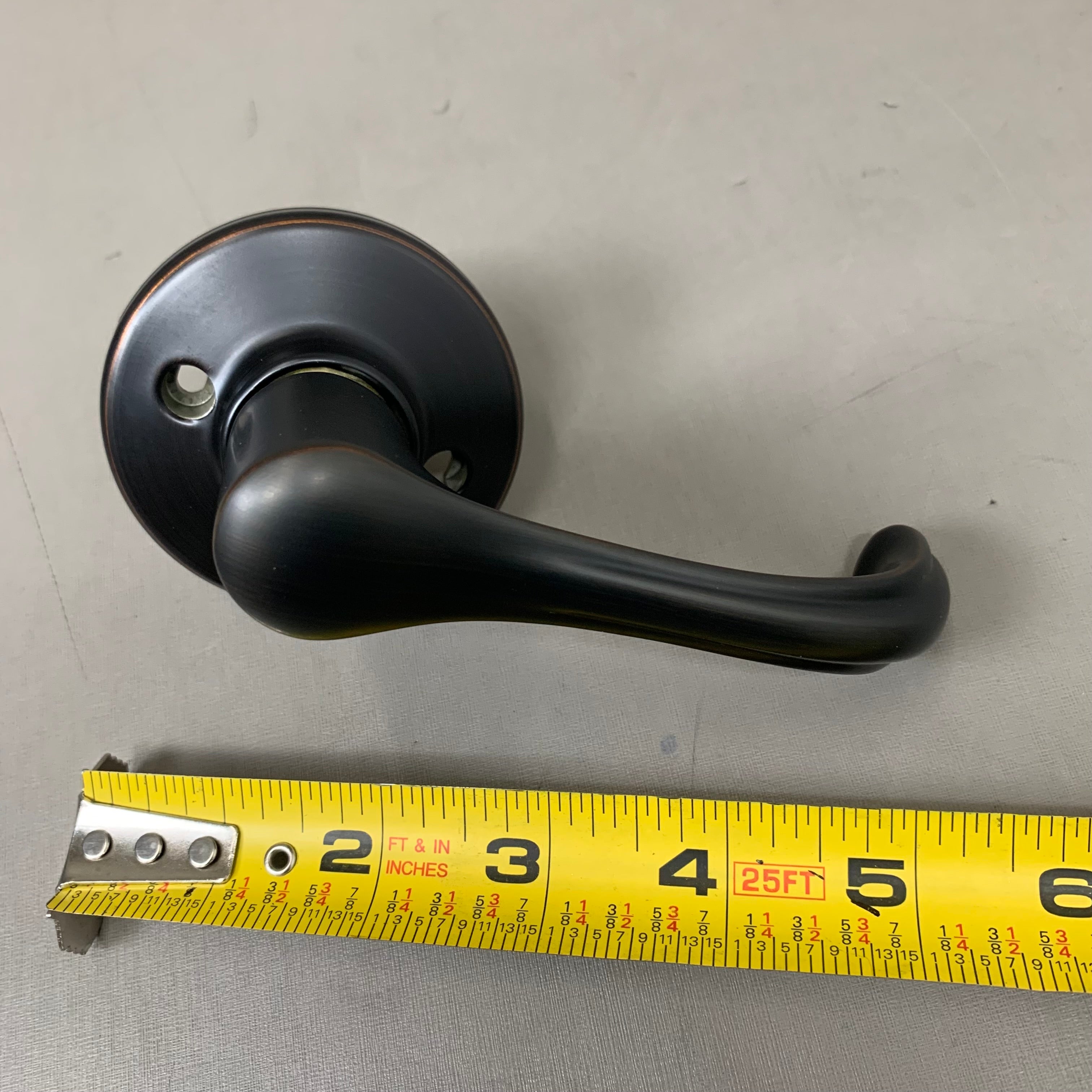 KWIKSET Dorian Single Cylinder Handle Set  3-5/8" Lever Length Venetian Bronze 966DNL-119 UNIV