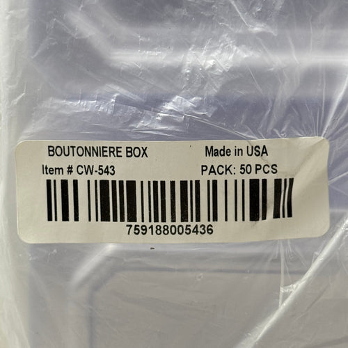 Boutonniere & Corsage Clear Plastic Box (50 Count) 4" x 3" x 3"