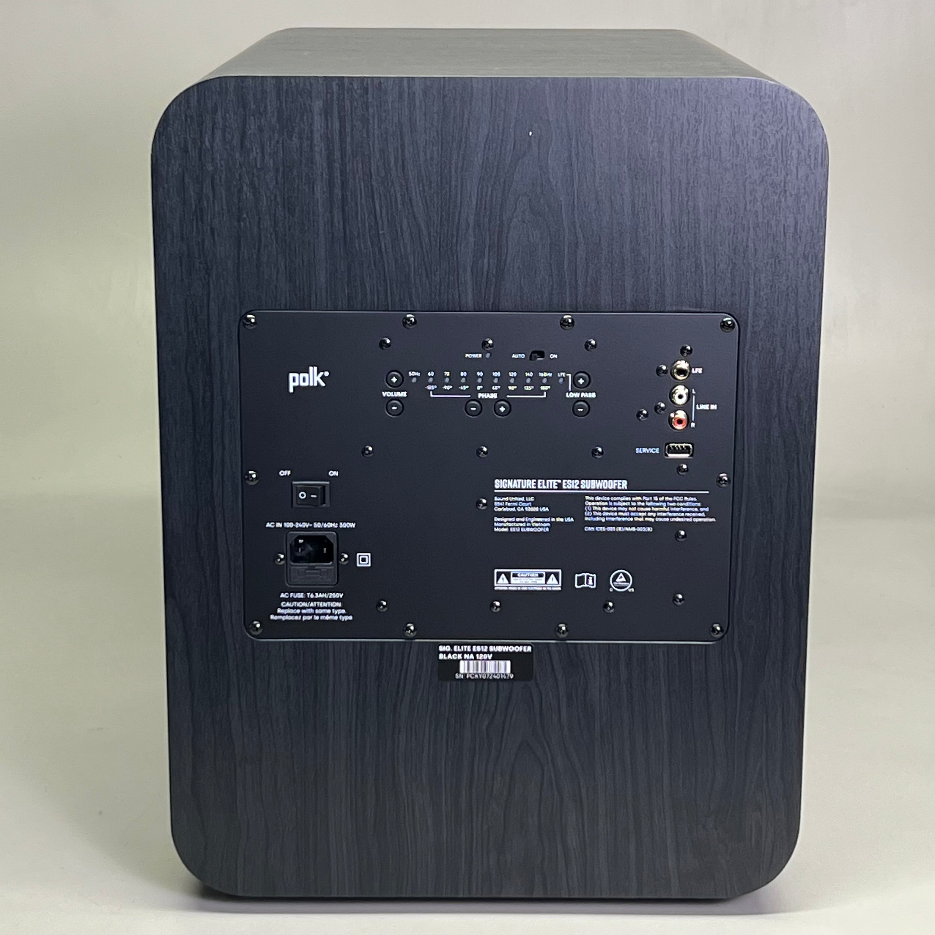 POLK 12" Signature Elite Subwoofer Sz 18" L X 14" W X 19" H, Black ES12
