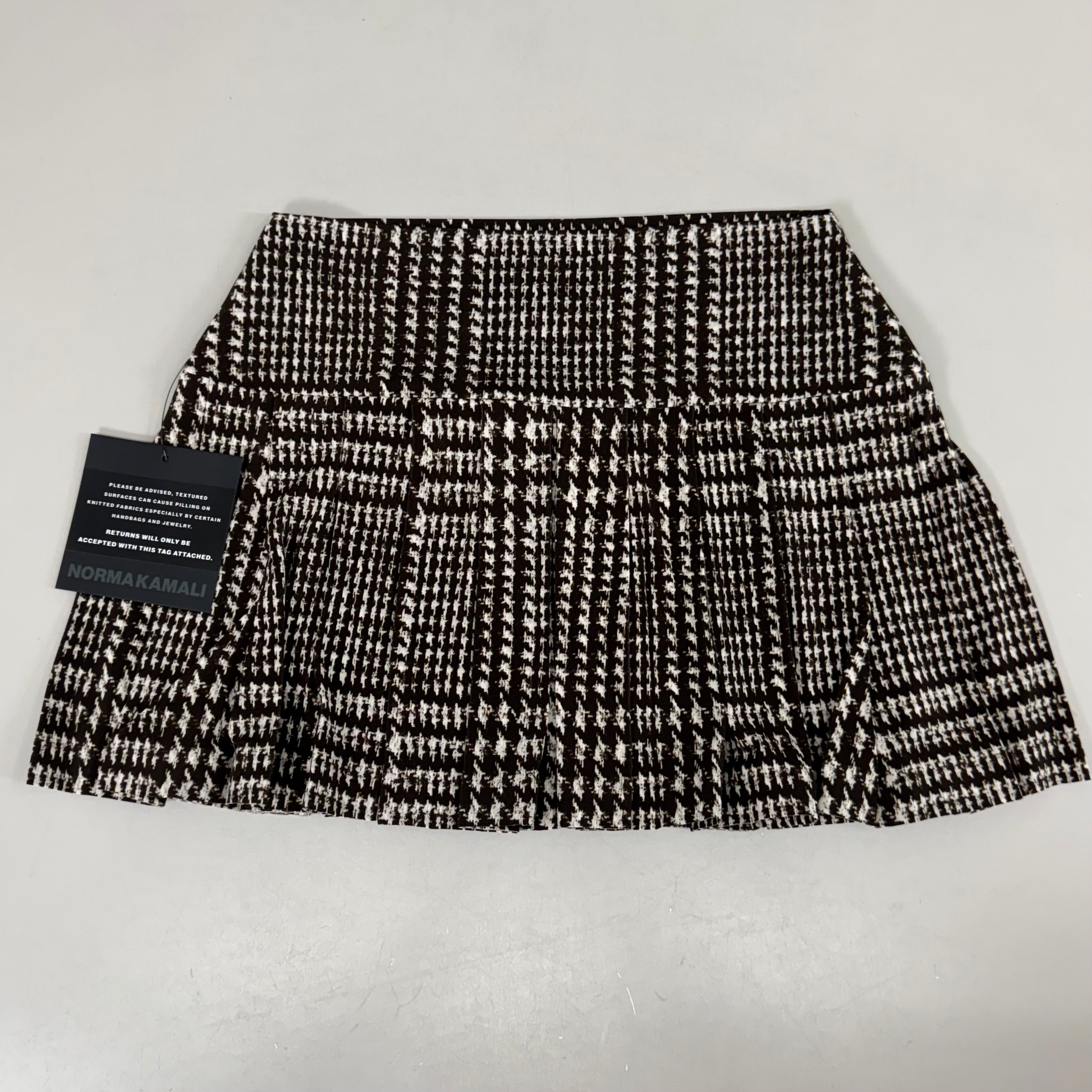 NORMA KAMALI Silky Jersey Pleated Micro Skirt Unlined Womens Sz XS/29 Chocolate