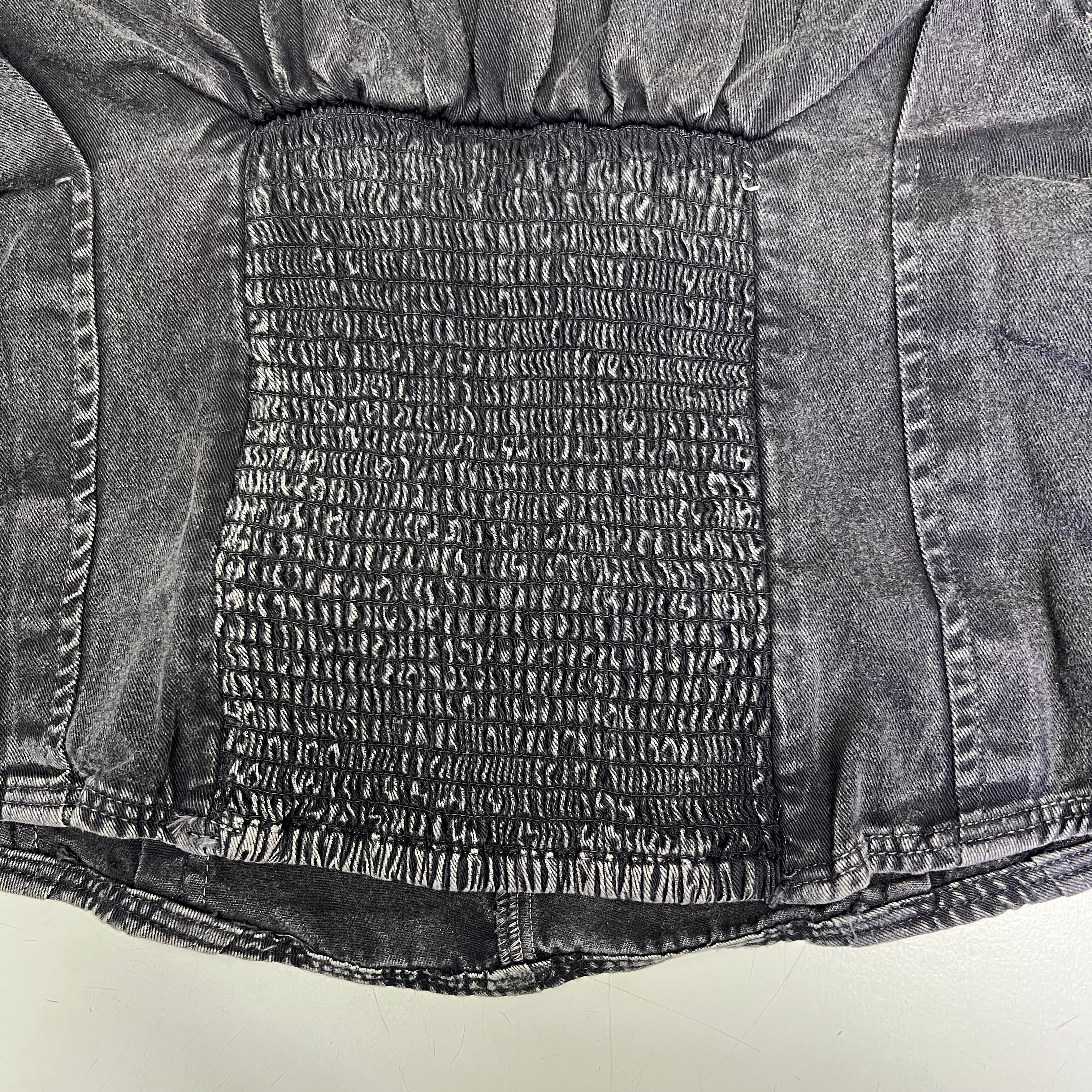 FREE PEOPLE 100% Cotton Louie Indigo Top Women's Sz L Black 98546724