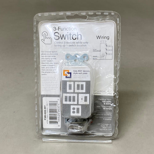 ALL EXHAUST VENTILATION FANS 3-Function Rocker Switch White FSR-600-W7