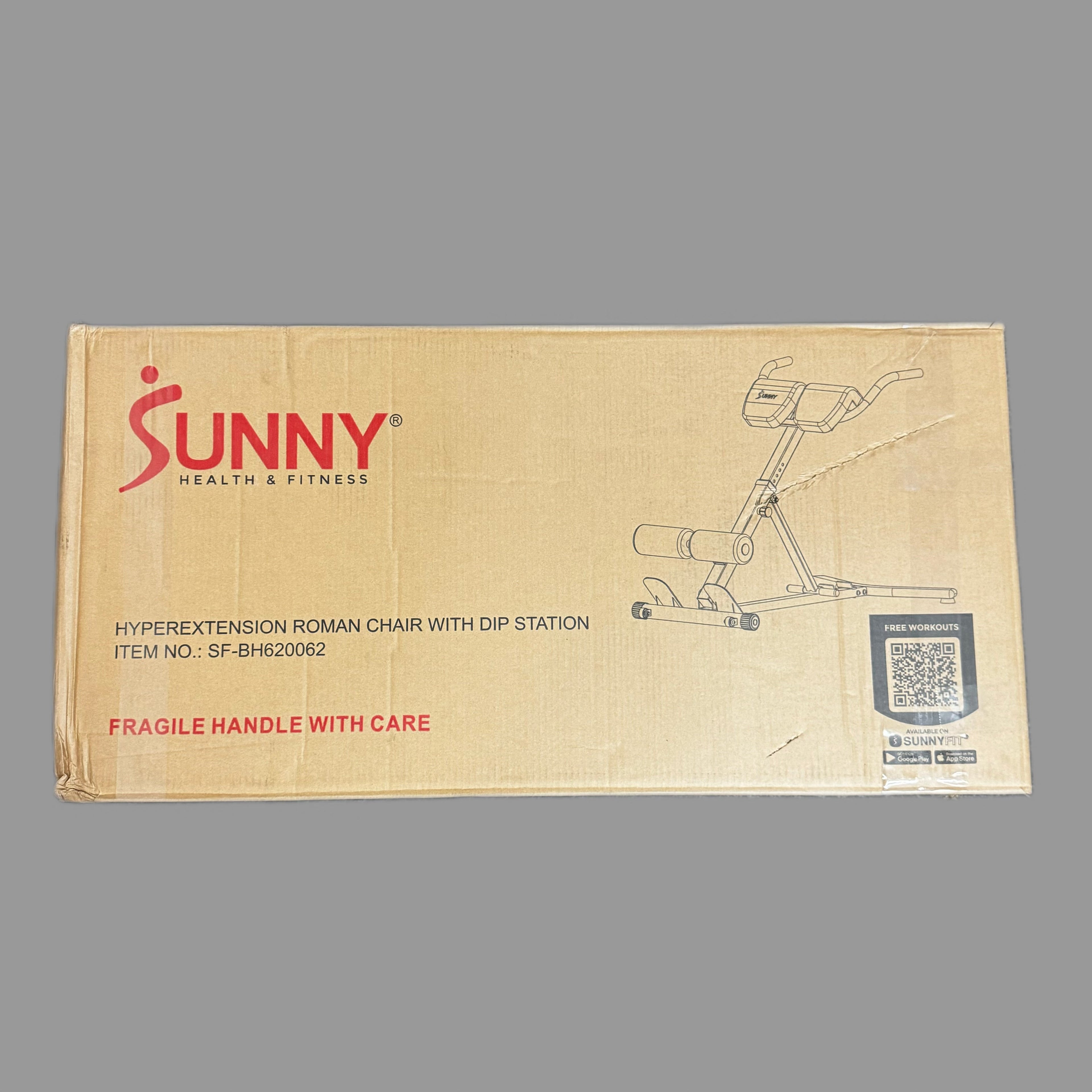 SUNNY Hyperextension Roman Adjustable Chair for Home gym Black/Red SF-BH620062