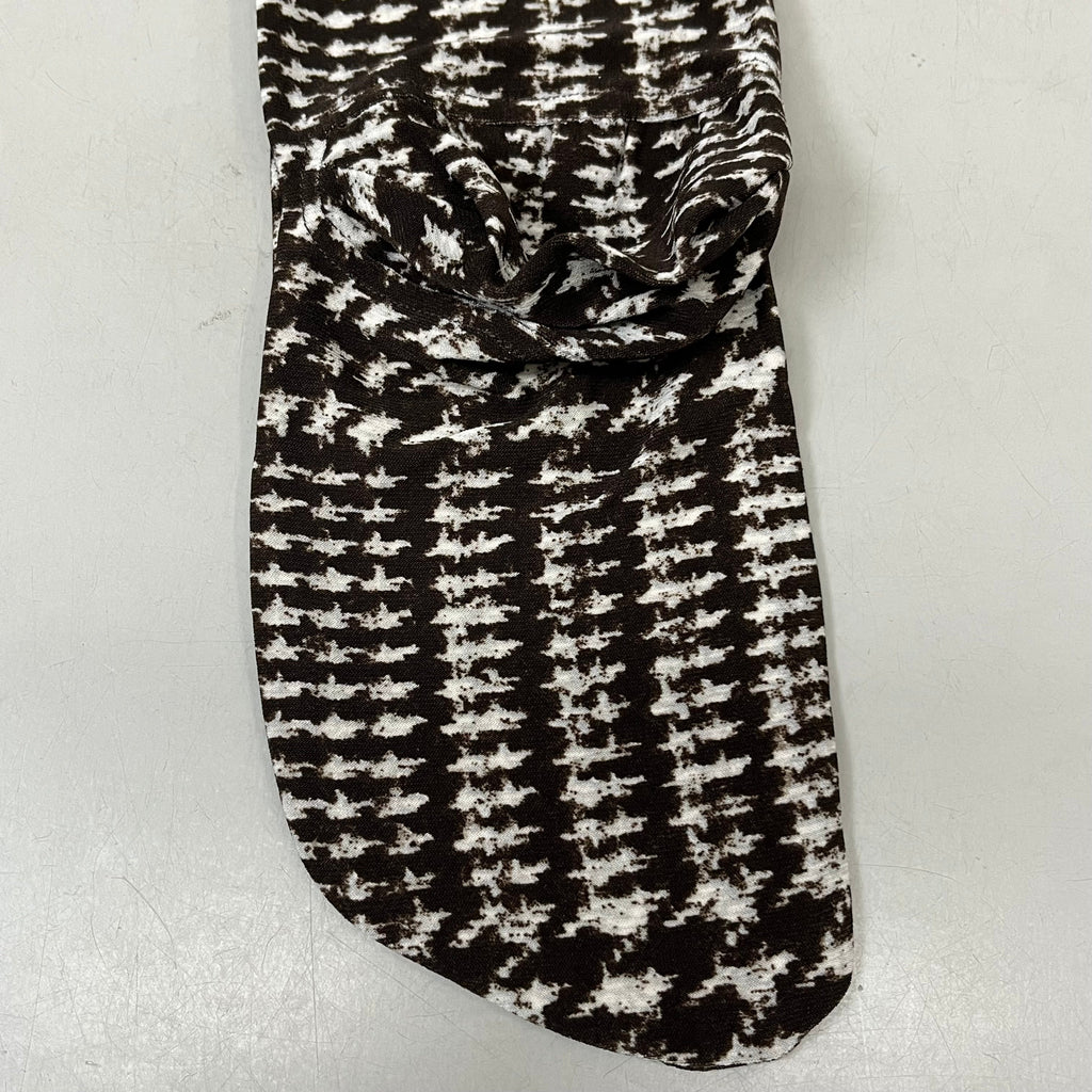 NORMA KAMALI Sleeve Open Back Catsuit Footsie Women's Sz S/36 Chocolate Plaid