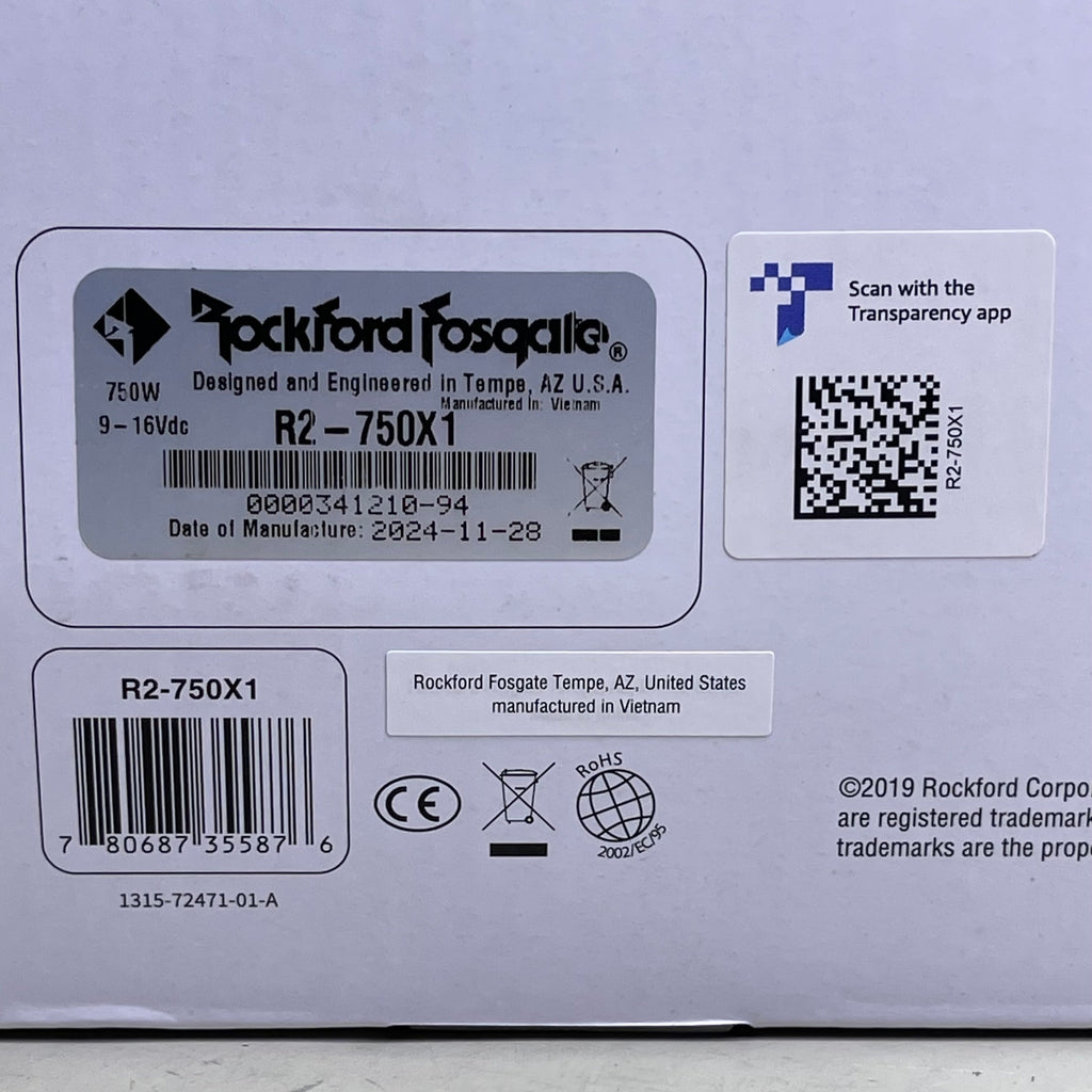 ROCKFORD FOSGATE Prime Series Mono Amplifier 750W Black R2-750X1
