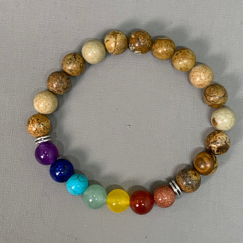 BEST WHOLESALE (12 PACK) Beaded Light Brown Rainbow Crystal Bracelets 3" New