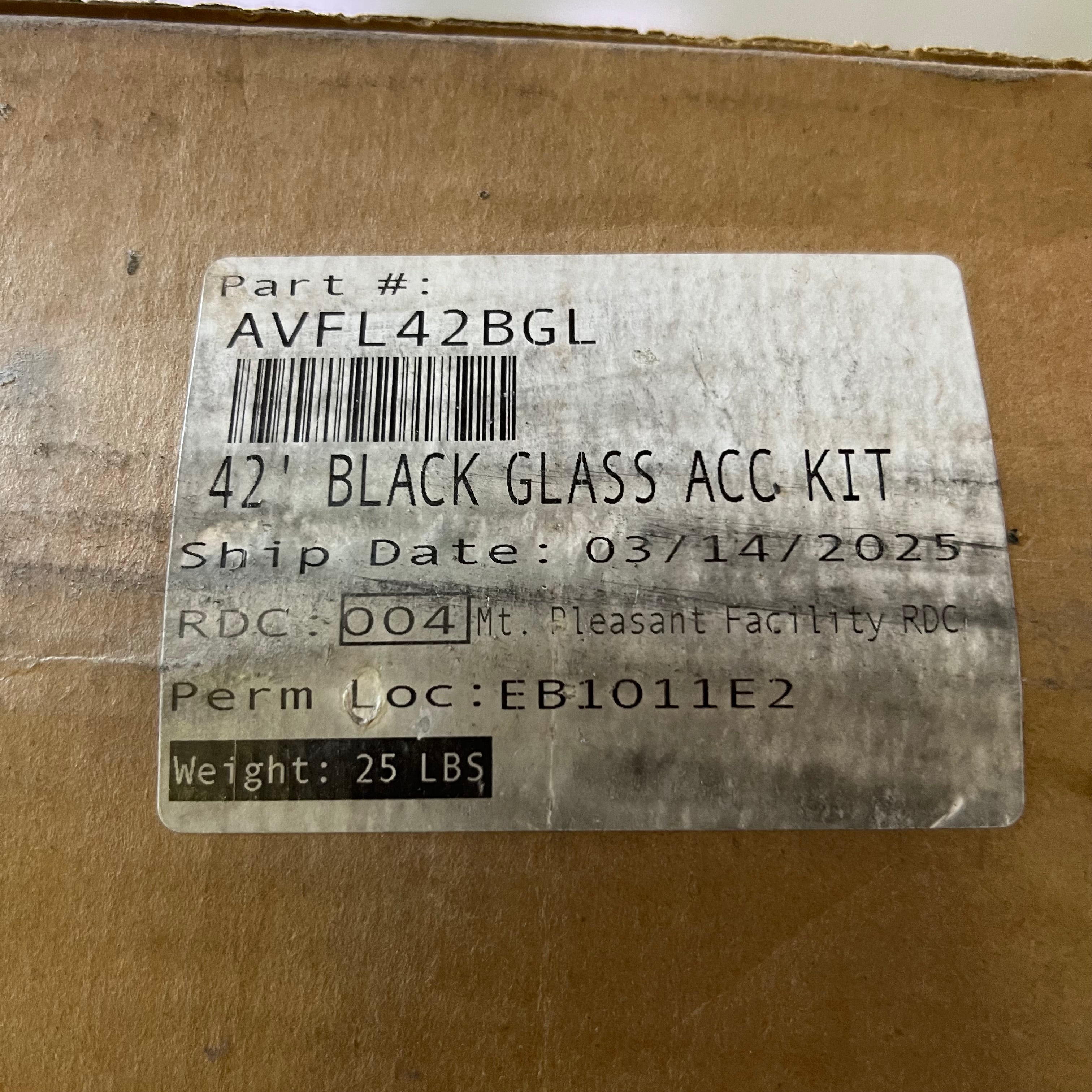 HEARTH & HOME Black Glass Acc Kit 42' Black AVFL42BGL (New Other, Distressed Box)