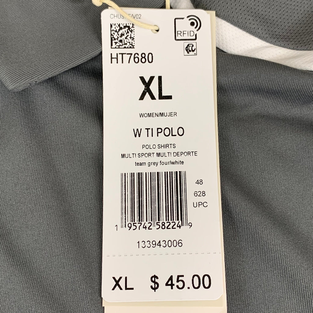 ADIDAS Aeroready Polo Shirt Women's XL Grey HT7680
