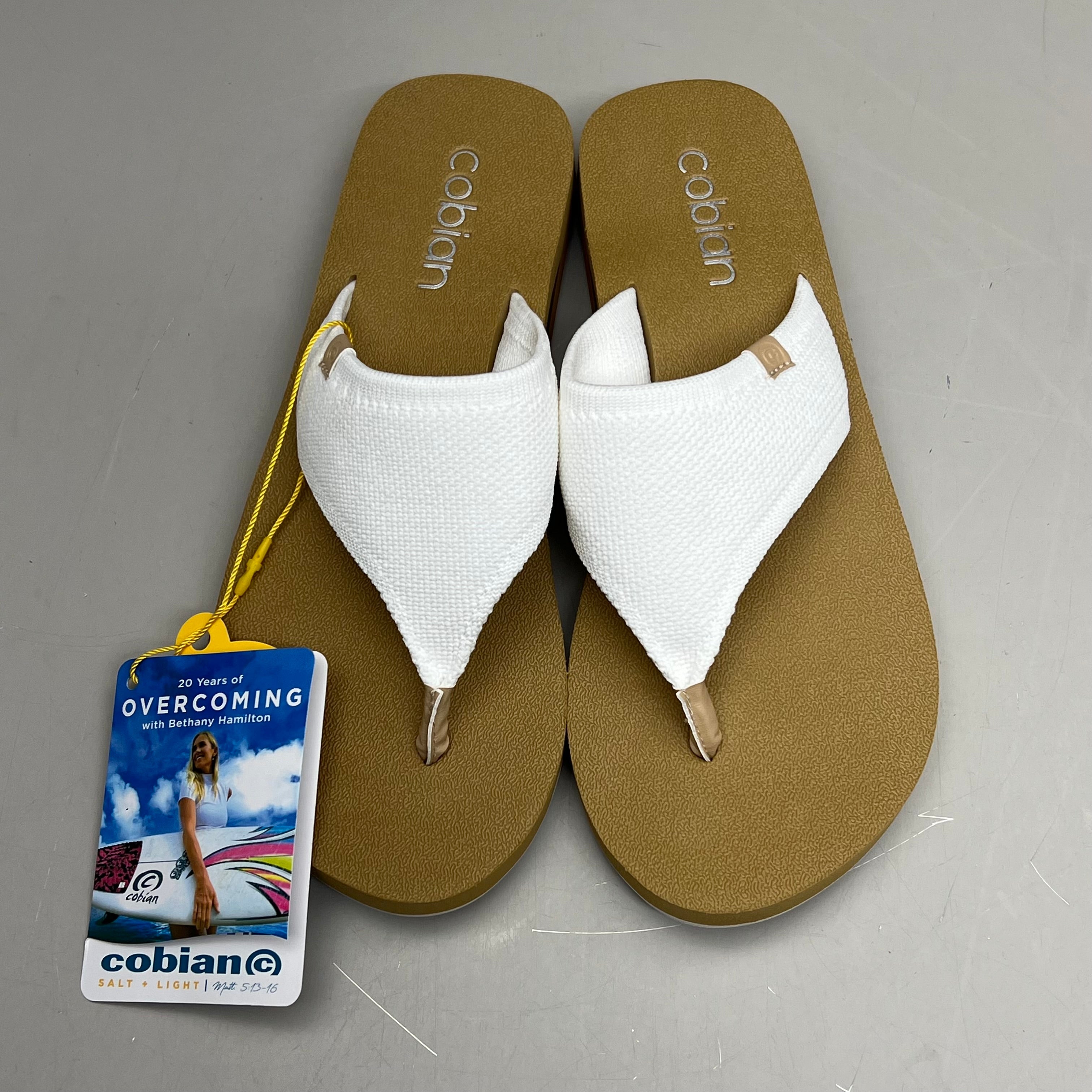 COBIAN Bermuda Bounce Mesh Strap Women's Sz 8 EU 38.5 Cream BEB24-110-8