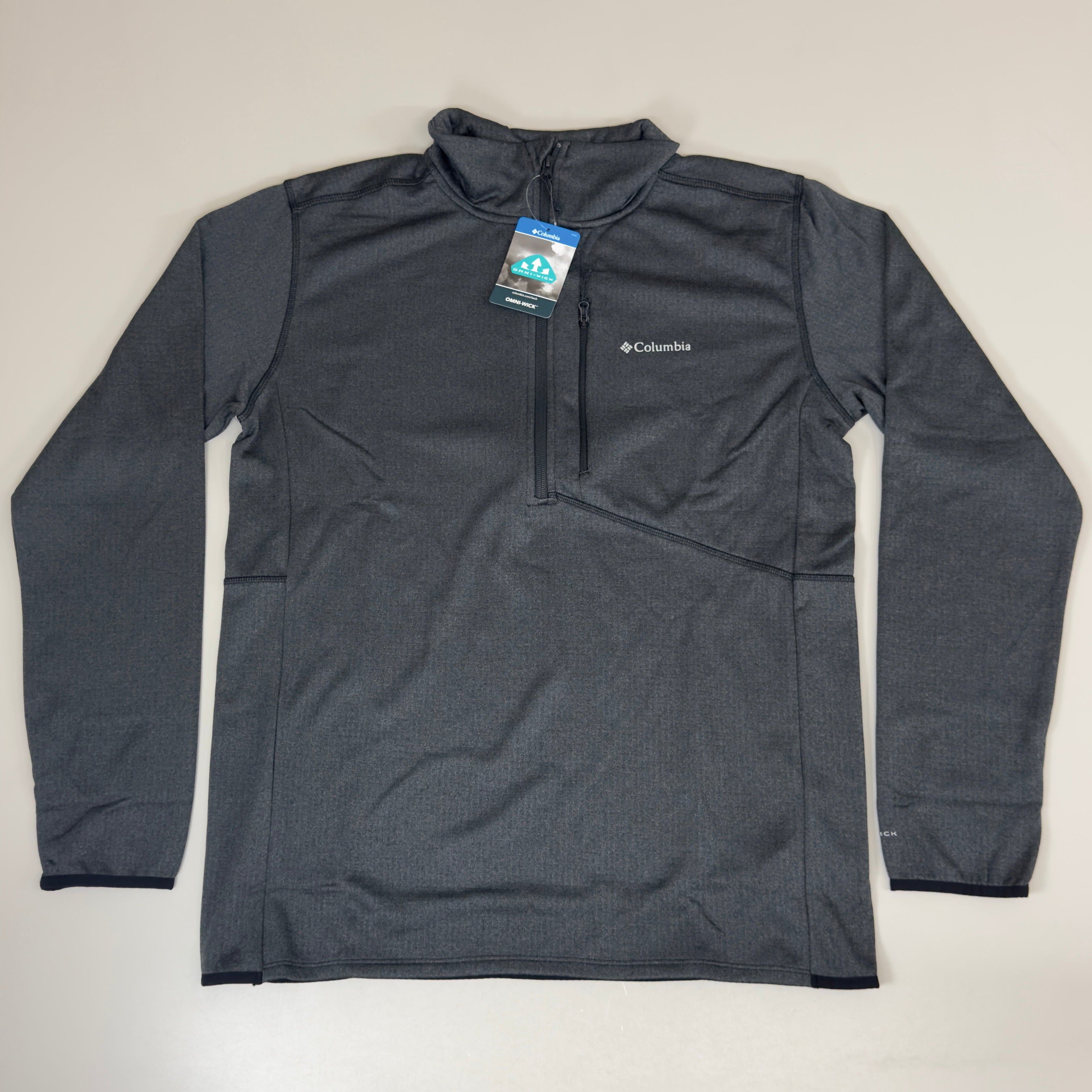 COLUMBIA Park View Fleece Half Zip Omni-Wick Men's Sz XL Blk Heather 1952201010