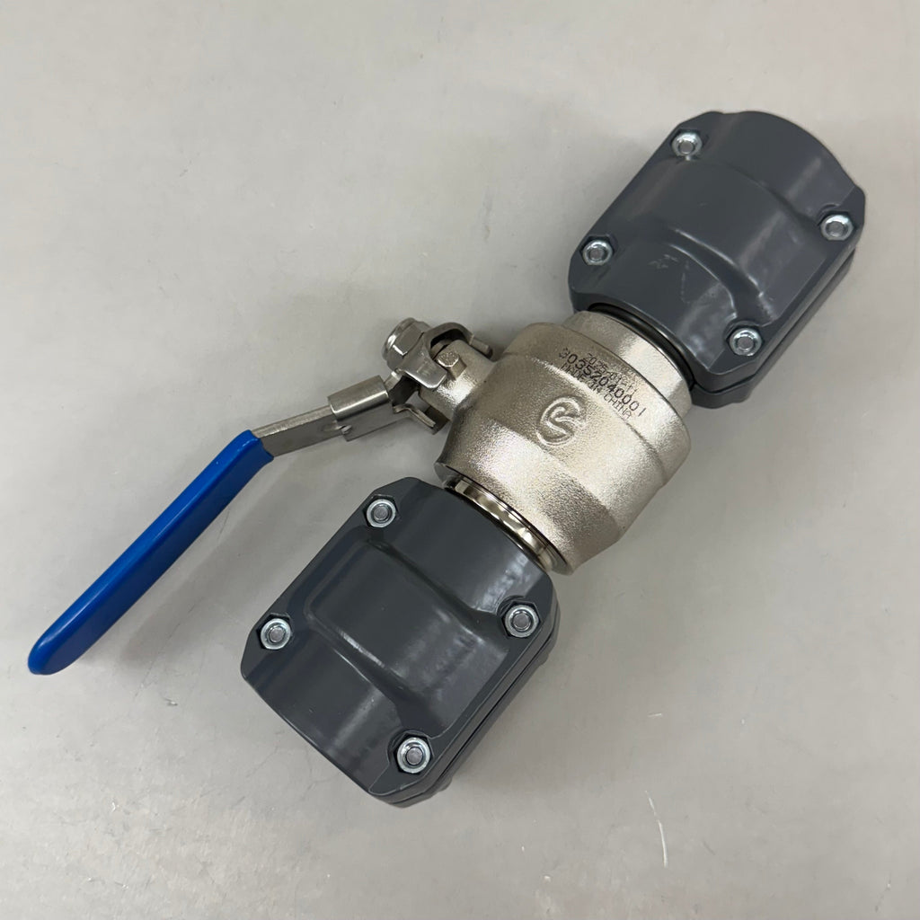AIRPIPE Nickel-Plated Quick Connect Lock Brass Valve  1-1/2" Blue/Black 30352040001
