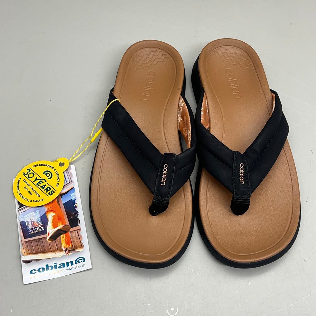 COBIAN Darby Synthetic Suede Strap Sandals  Women's SZ 9, EU 39.5 Black DAR24-001-9