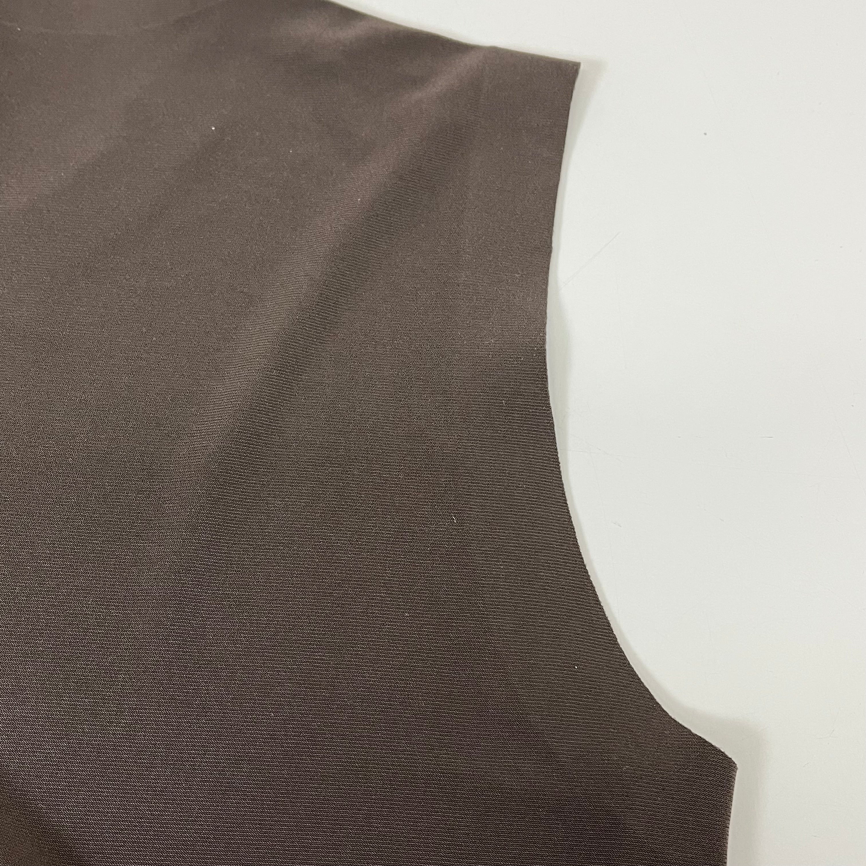 NORMA KAMALI Sleeveless Catsuit w/ Footsie Hidden Zip Women's Sz XL/42 Chocolate