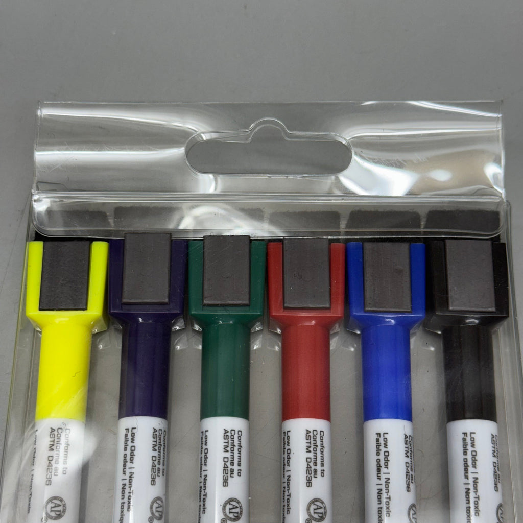 QUARTET (2 PACKS of 6 MARKERS Each) Mini Dry-Erase Markers w/ Eraser & Magnet