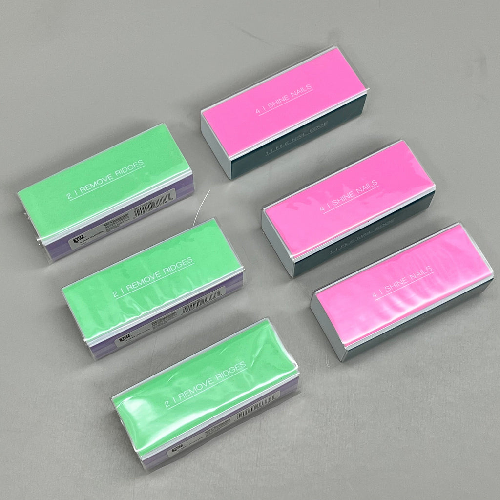 ZA@ WALGREENS (6 PACK!) 4-Way Nail Buffer 3 1/2" Multi-Color WIC 254461 C