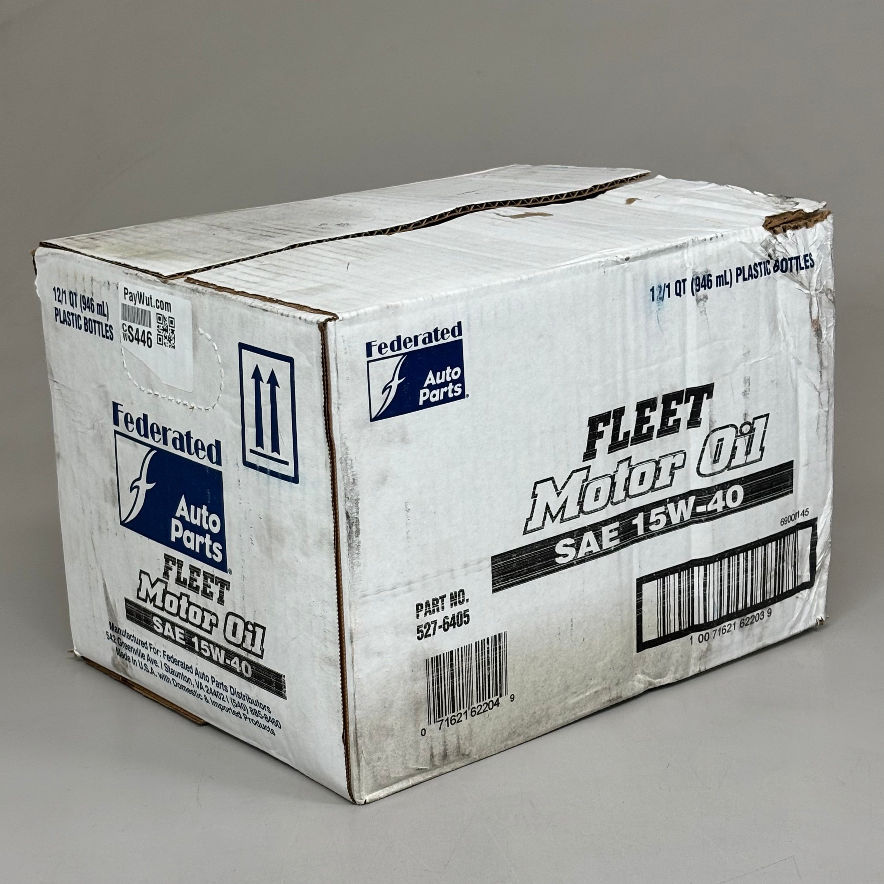 FEDERATED  (12 PACK, 1 QUART EACH) Heavy Duty Fleet Motor Oil SAE 15W-40  527-6405