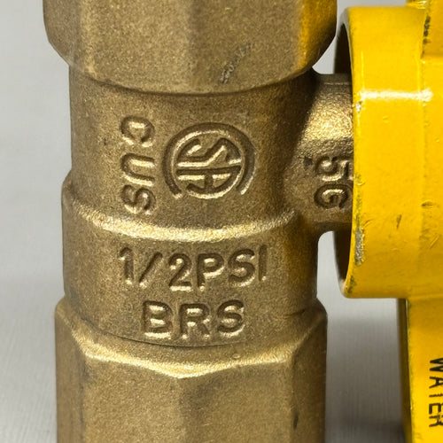 BRASS CRAFT (2 PACK) Italian Made Gas Ball Valve Brass 1/2" FIP X 1/2" FIP TBV8