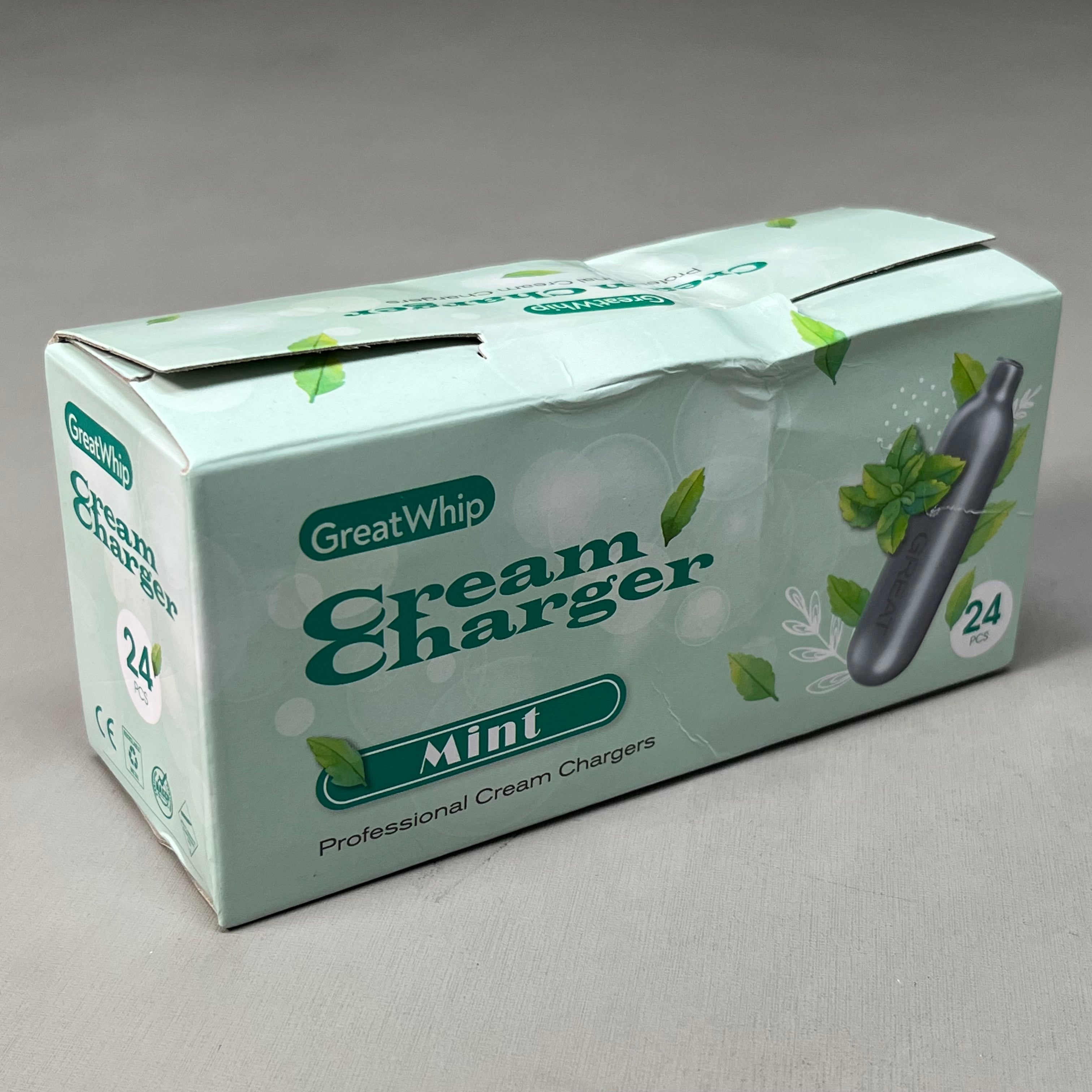 ZA@ GREATWHIP Mint Cream Chargers 24 Pack Best By 03-28-2026 (New) C