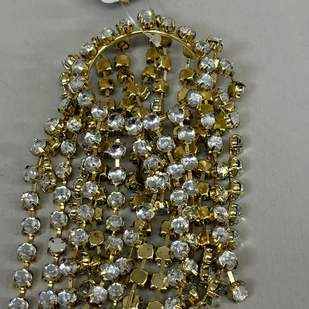 RAZ IMPORTS Jewel Tassel Wine Bottle Veil Metal/Plastic 6" Gold Rhinestone 4413511