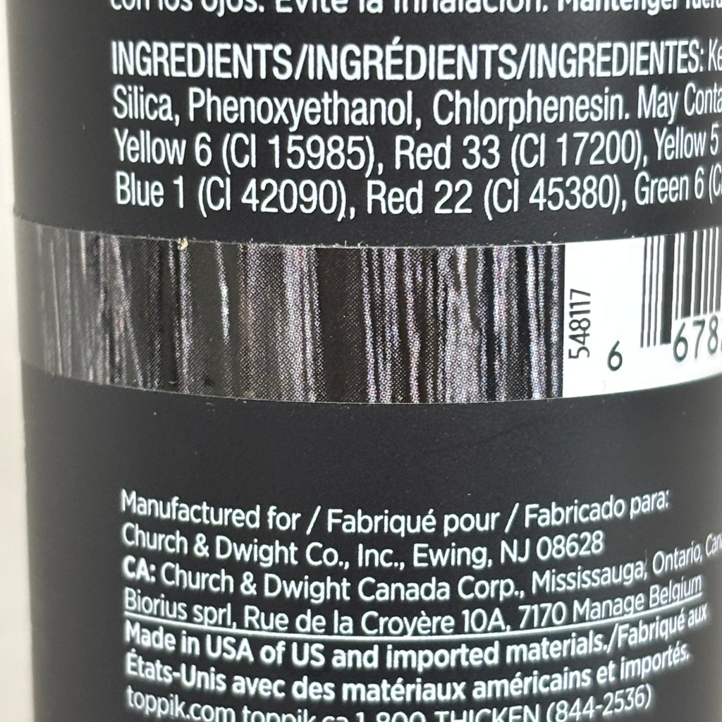 TOPPIK Safe & Natural Hair Building Fibers All Hair Types 0.97 oz Black IC3333A