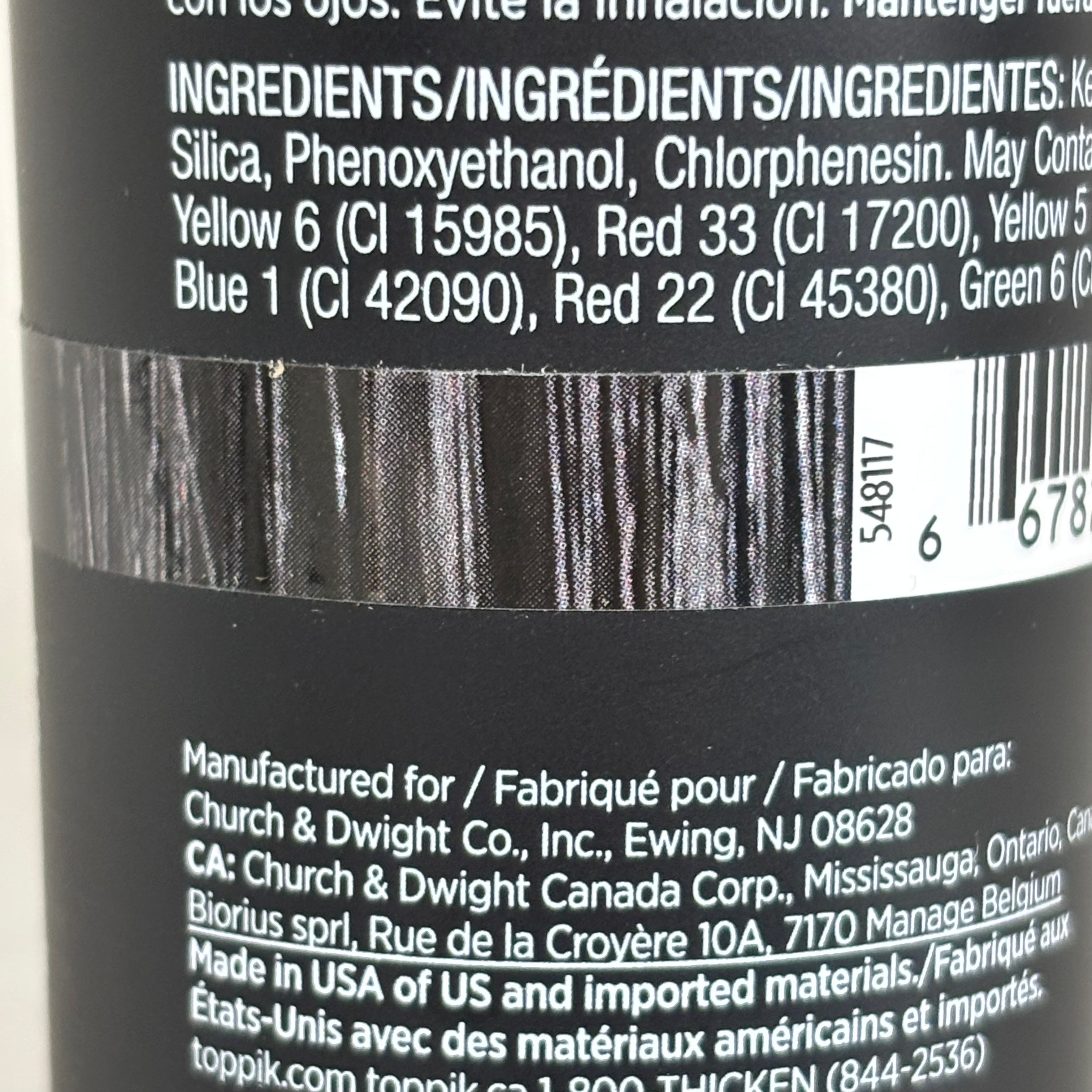 TOPPIK Safe & Natural Hair Building Fibers All Hair Types 0.97 oz Black IC3333A