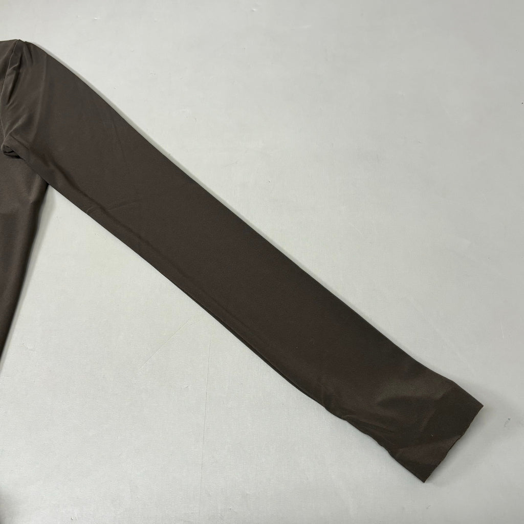 NORMA KAMALI Slim Fit Turtleneck Catsuit w/ Footsie Women's Sz S/36 Chocolate