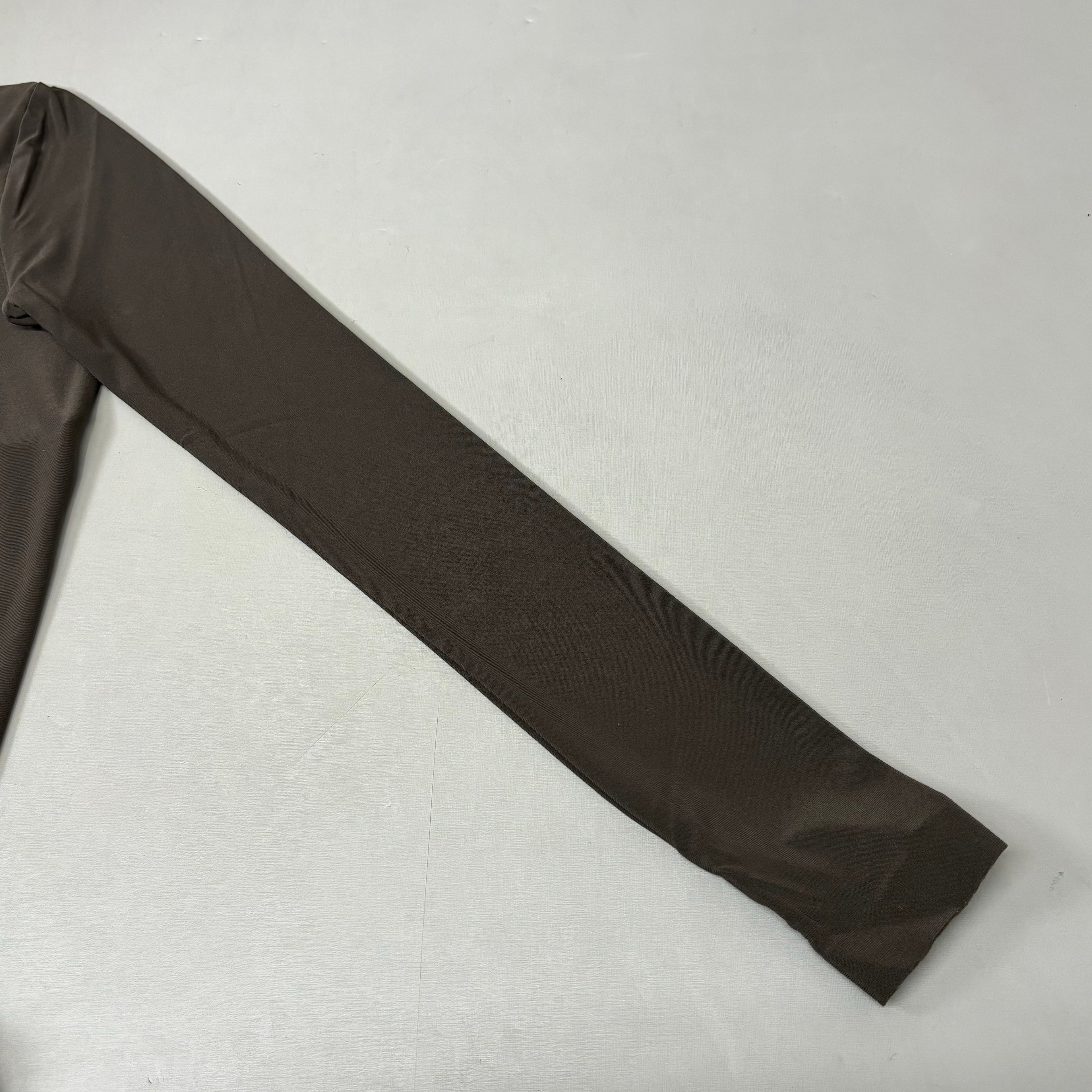 NORMA KAMALI Slim Fit Turtleneck Catsuit w/ Footsie Women's Sz S/36 Chocolate